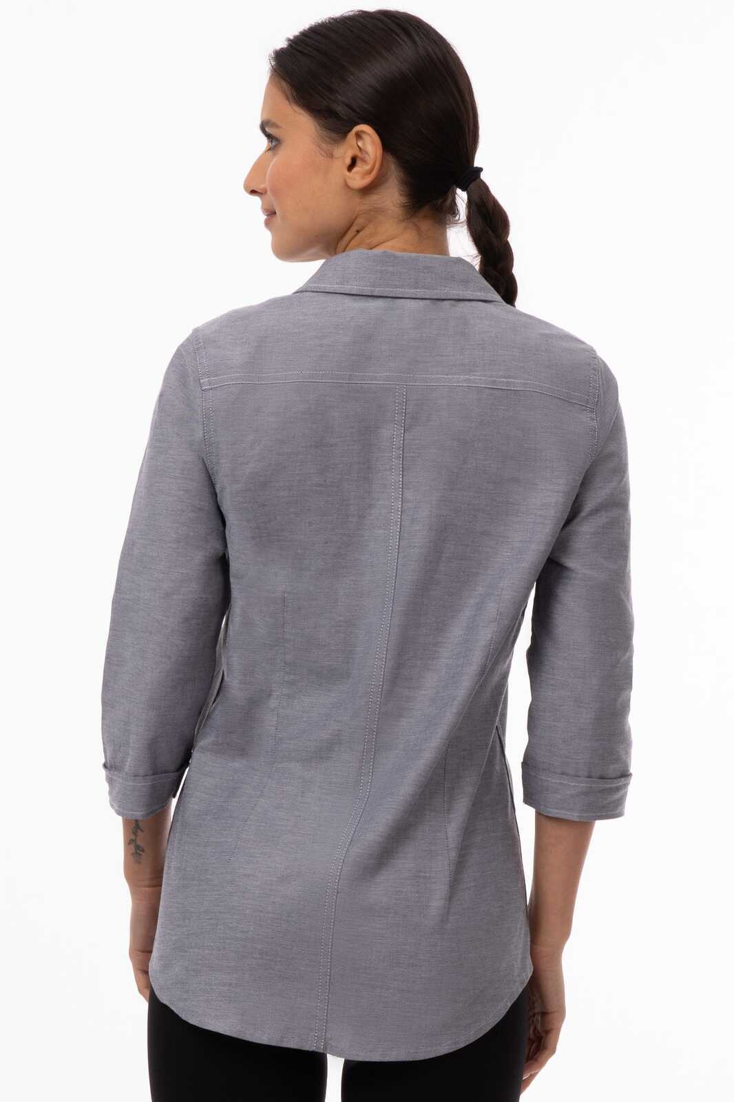Chef Works Modern Oxford Women's Classic Shirt - Charcoal