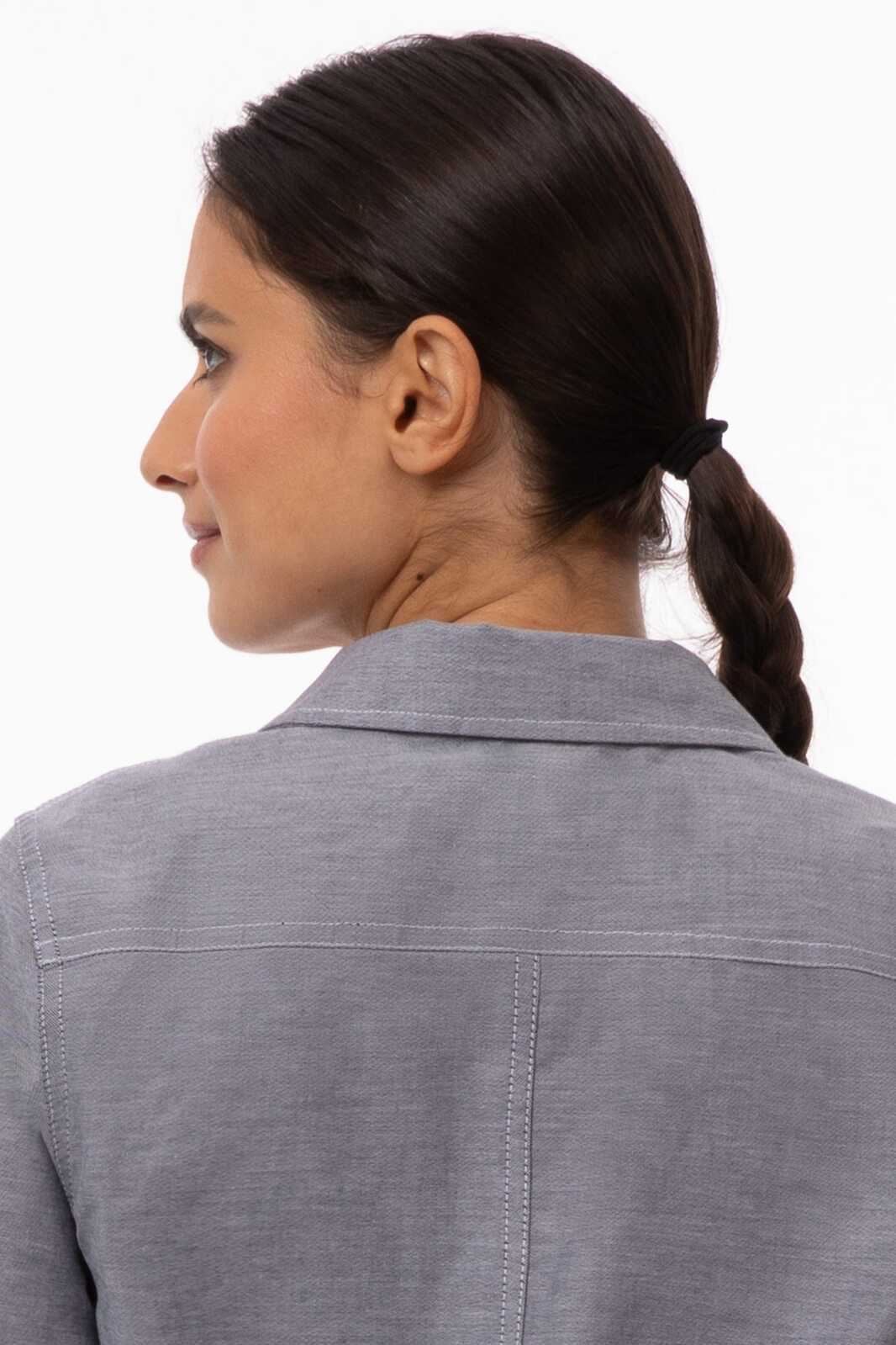 Chef Works Modern Oxford Women's Classic Shirt - Charcoal