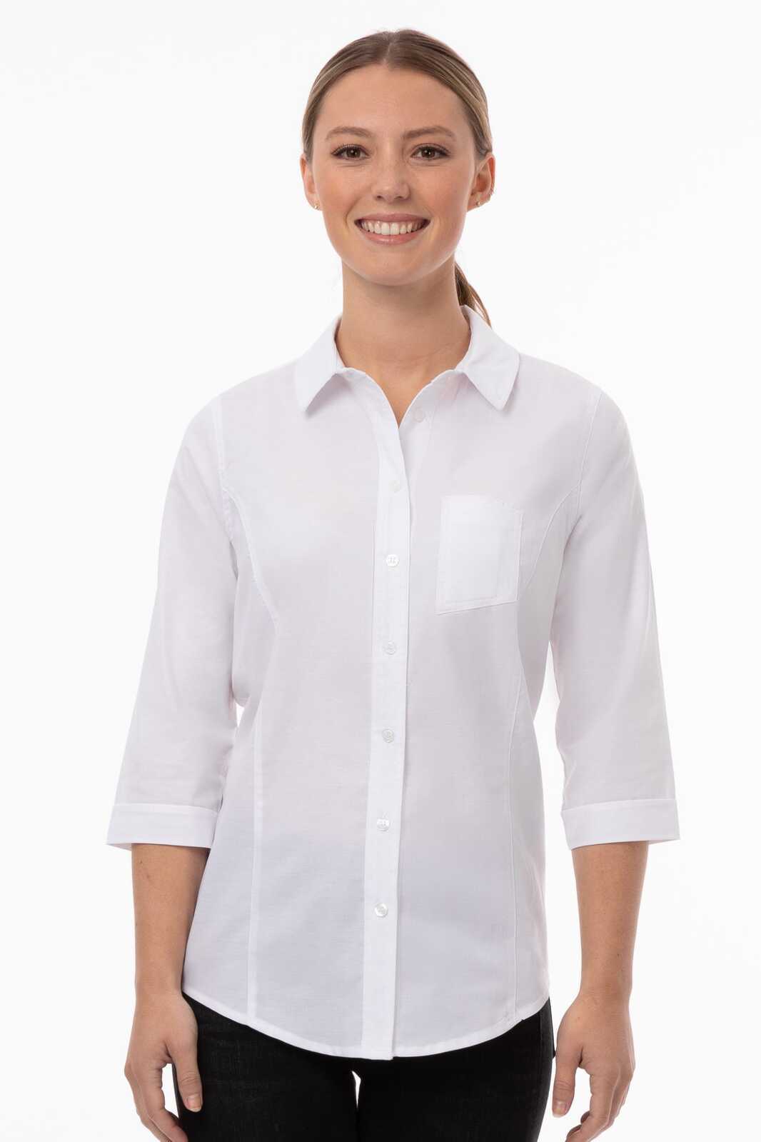 Chef Works Modern Oxford Women's Classic Shirt - White