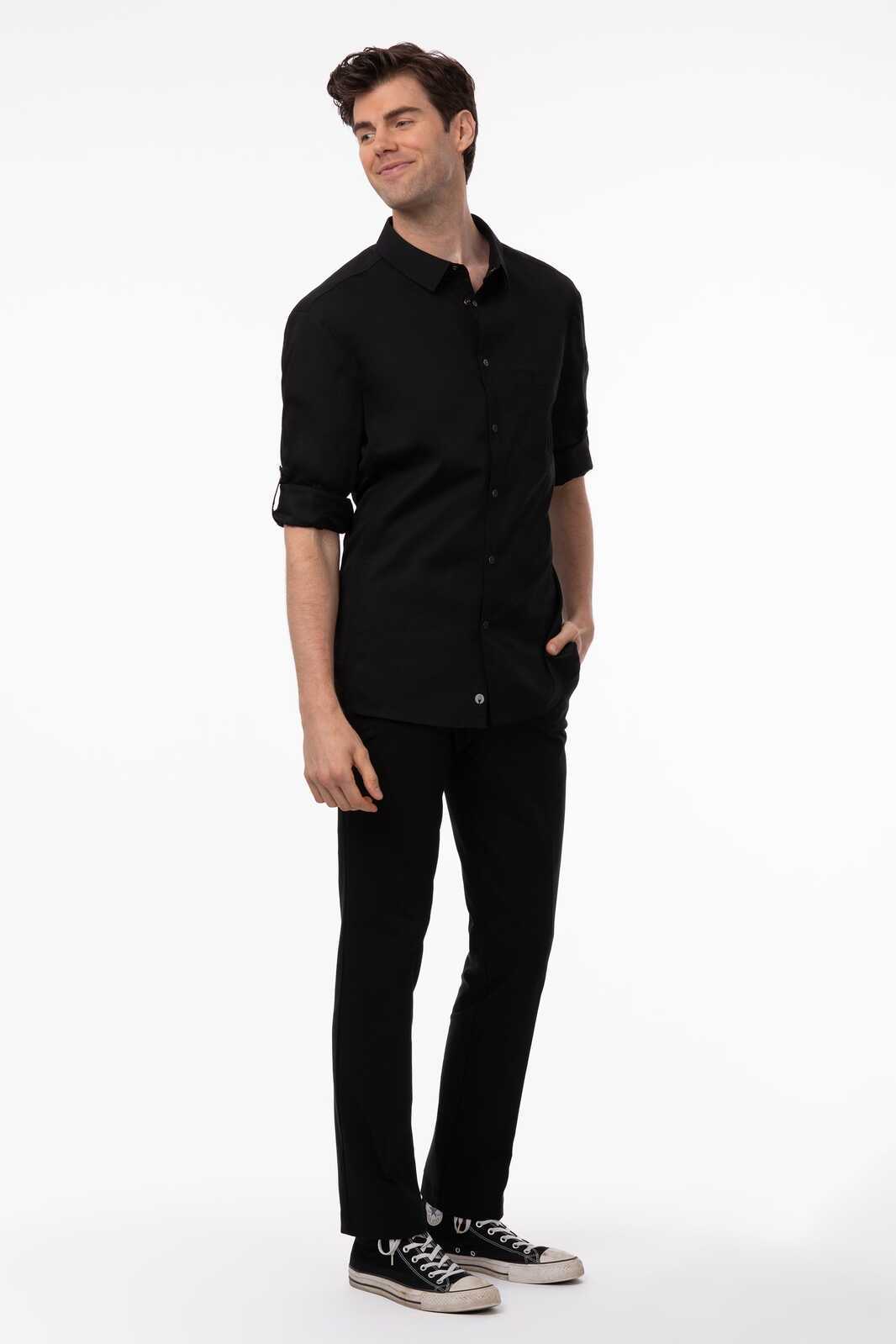 Chef Works Seville Men's Shirt- Black - Black