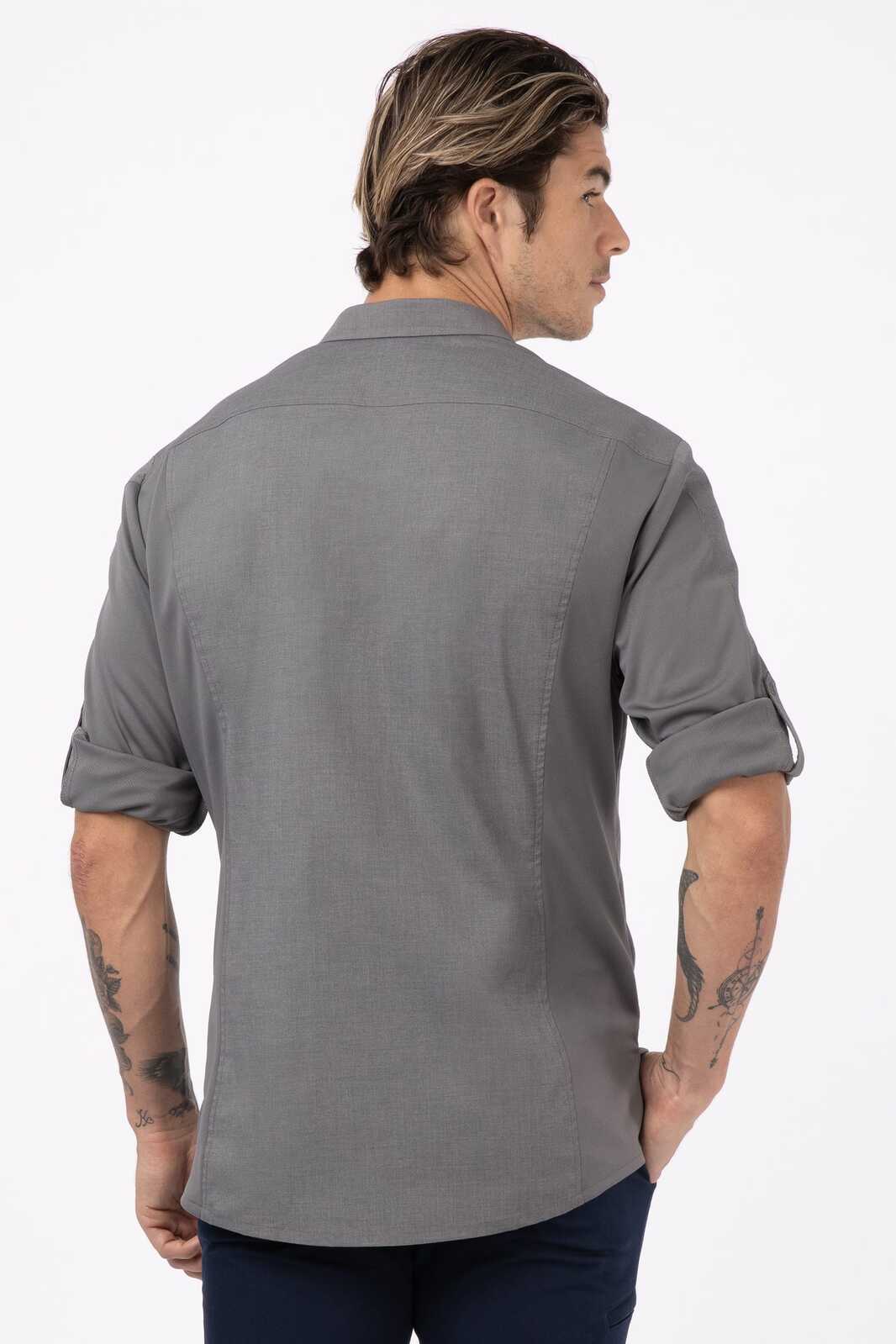 Chef Works Seville Men's Shirt- Black - Grey