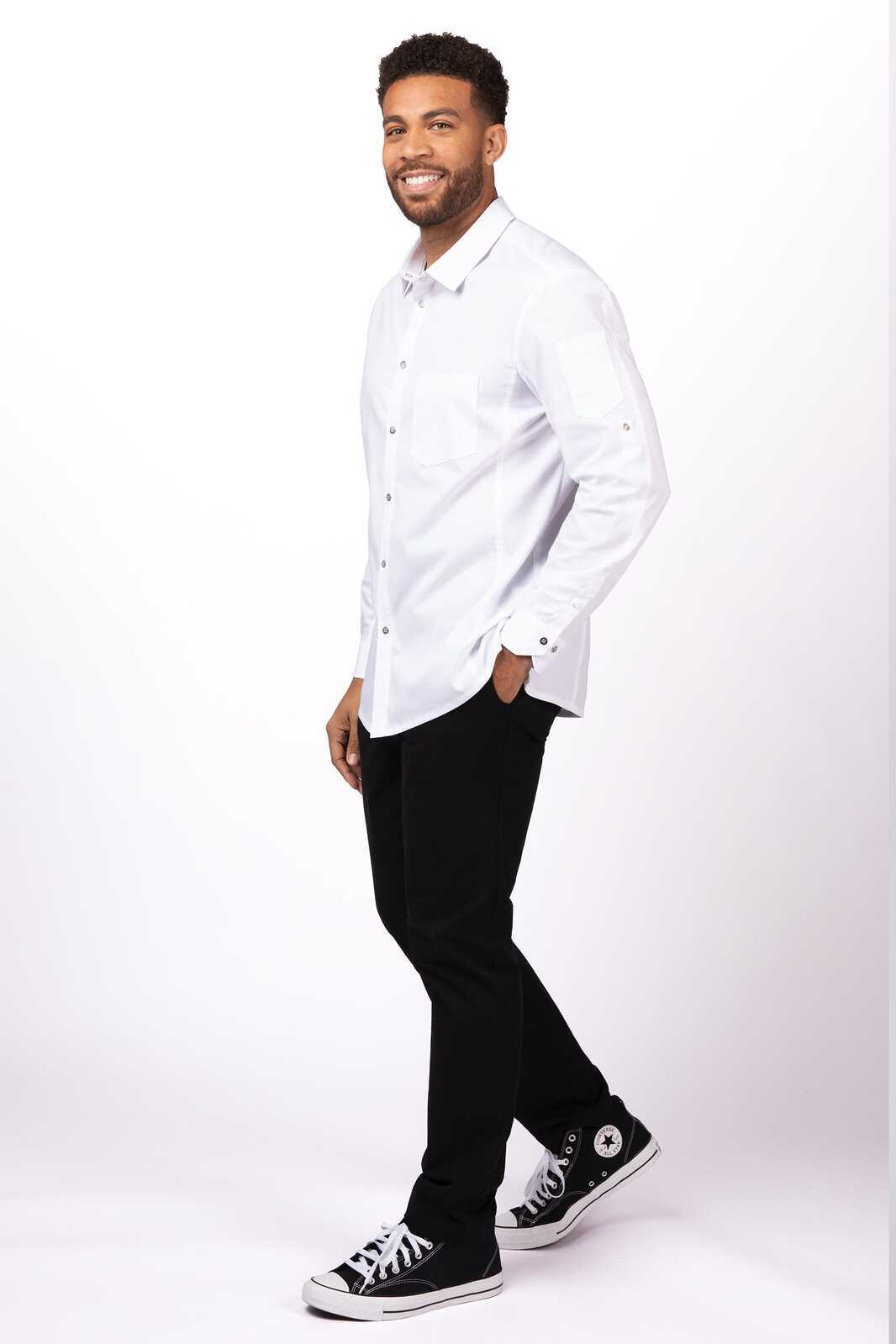 Chef Works Seville Men's Shirt- Black - White