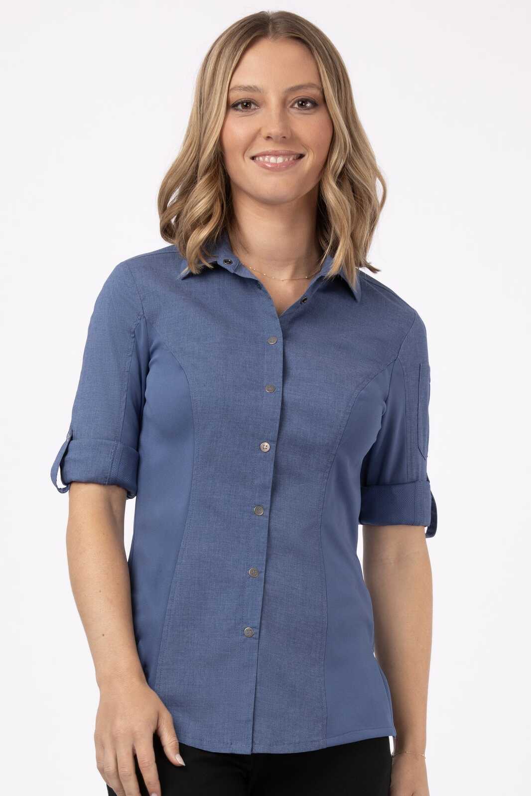 Chef Works Seville Women's Shirt - Blue