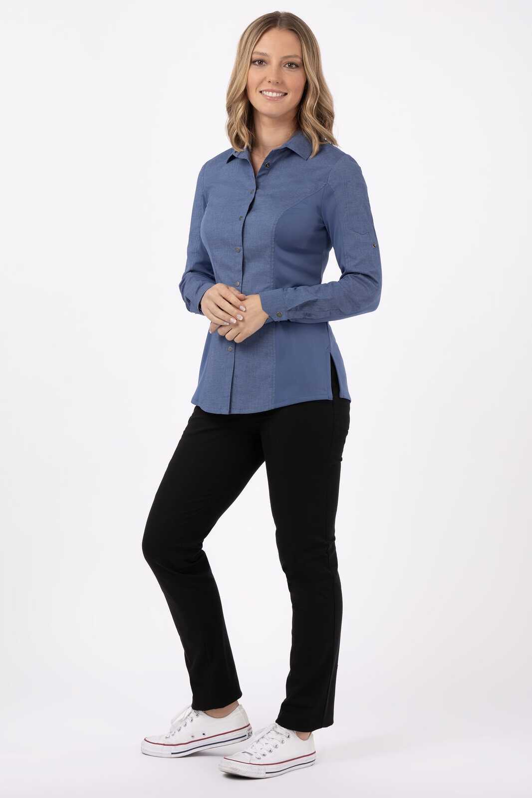 Chef Works Seville Women's Shirt - Blue