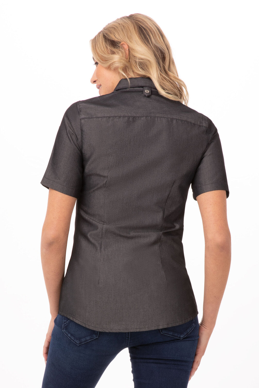 Chef Works Detroit Women's Denim Shirt - Black