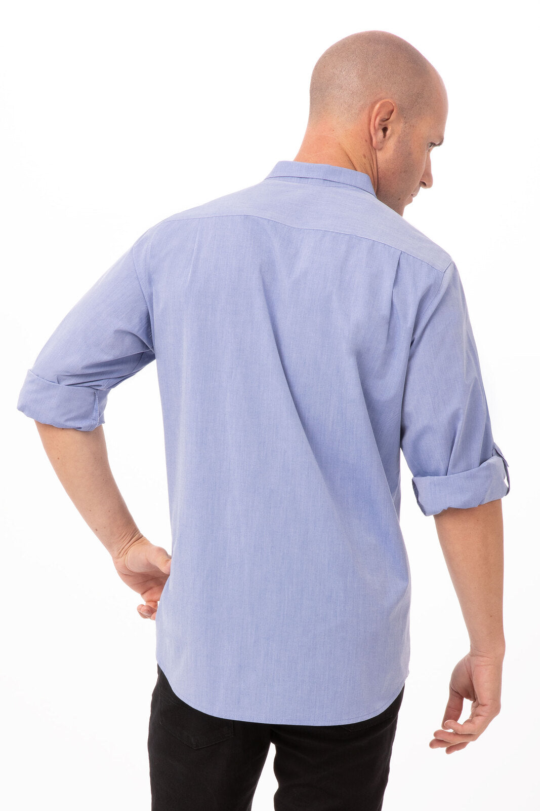 Chef Works Modern Chambray Men's Dress Shirt - Blue