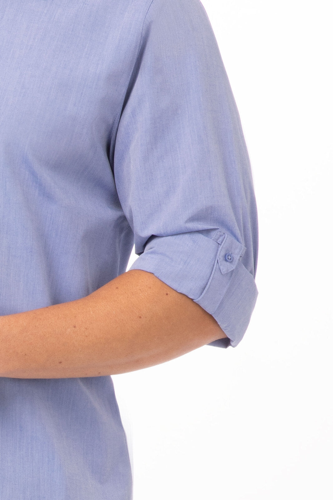 Chef Works Modern Chambray Men's Dress Shirt - Blue