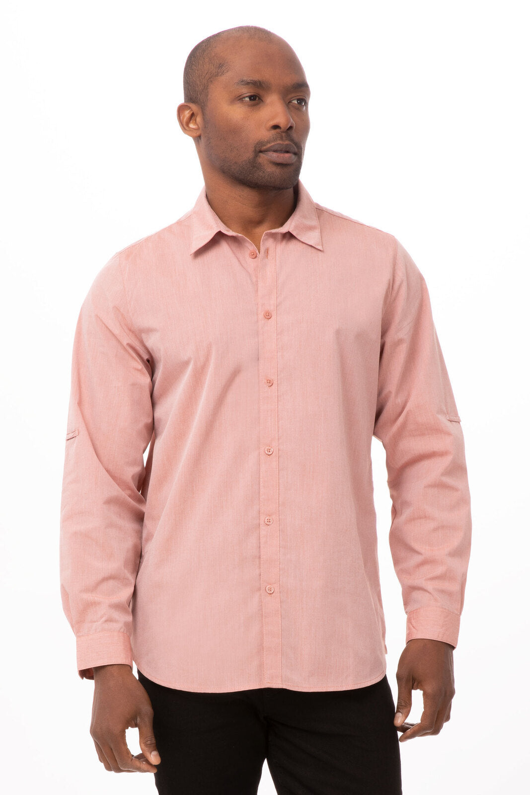 Chef Works Modern Chambray Men's Dress Shirt - Cinnamon
