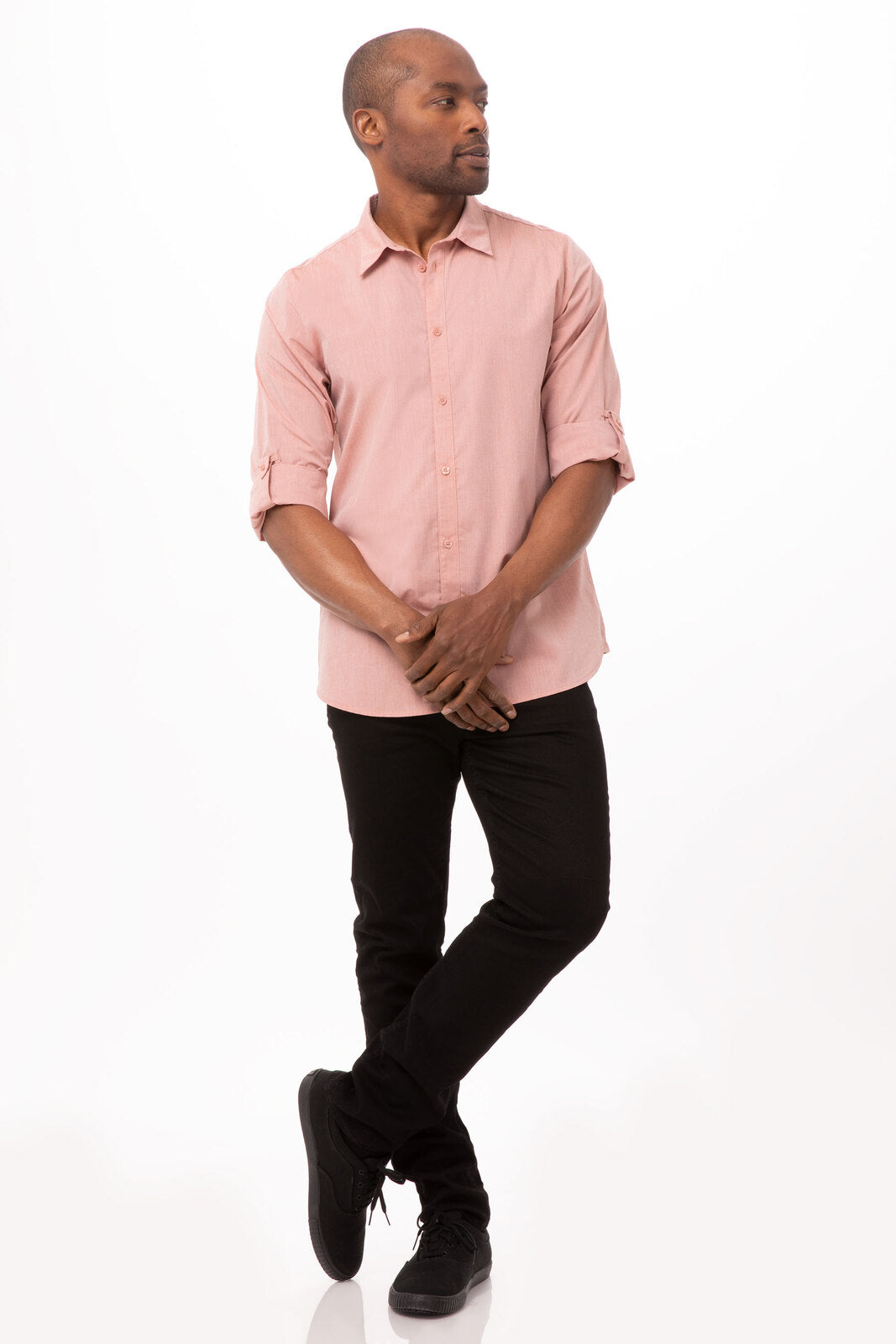 Chef Works Modern Chambray Men's Dress Shirt - Cinnamon