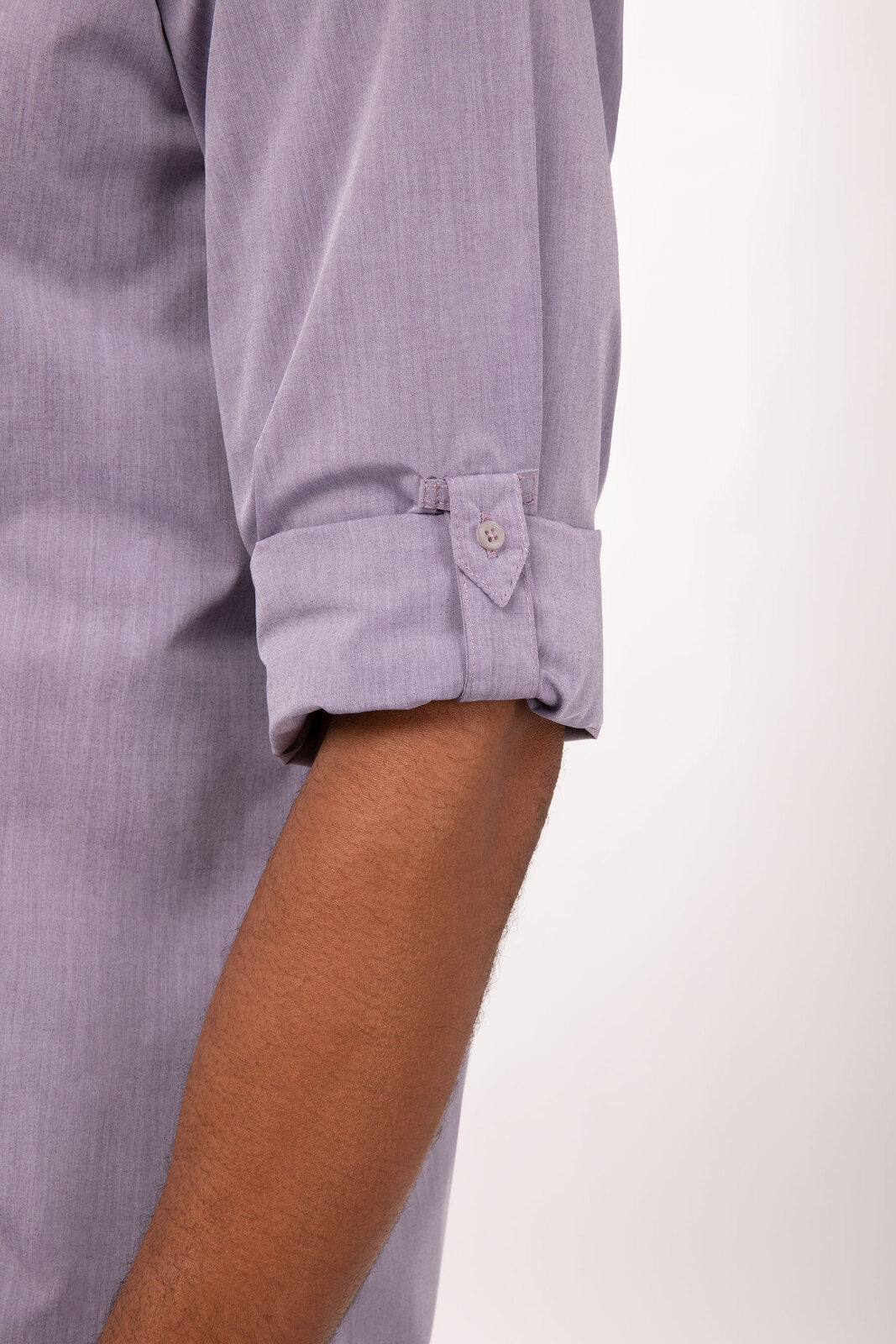 Chef Works Modern Chambray Men's Dress Shirt - Purple