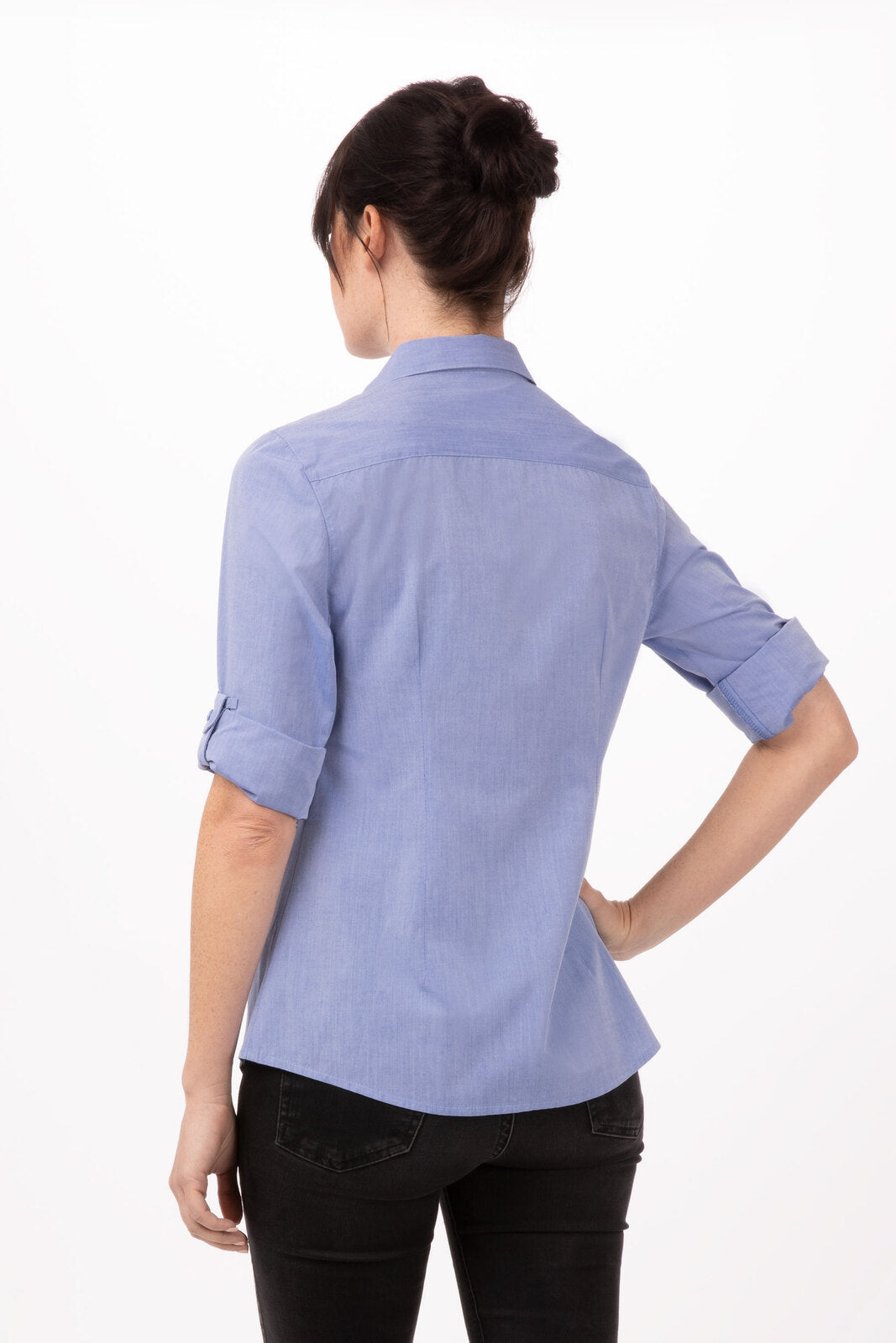 Chef Works Modern Chambray Women's Dress Shirt - Blue