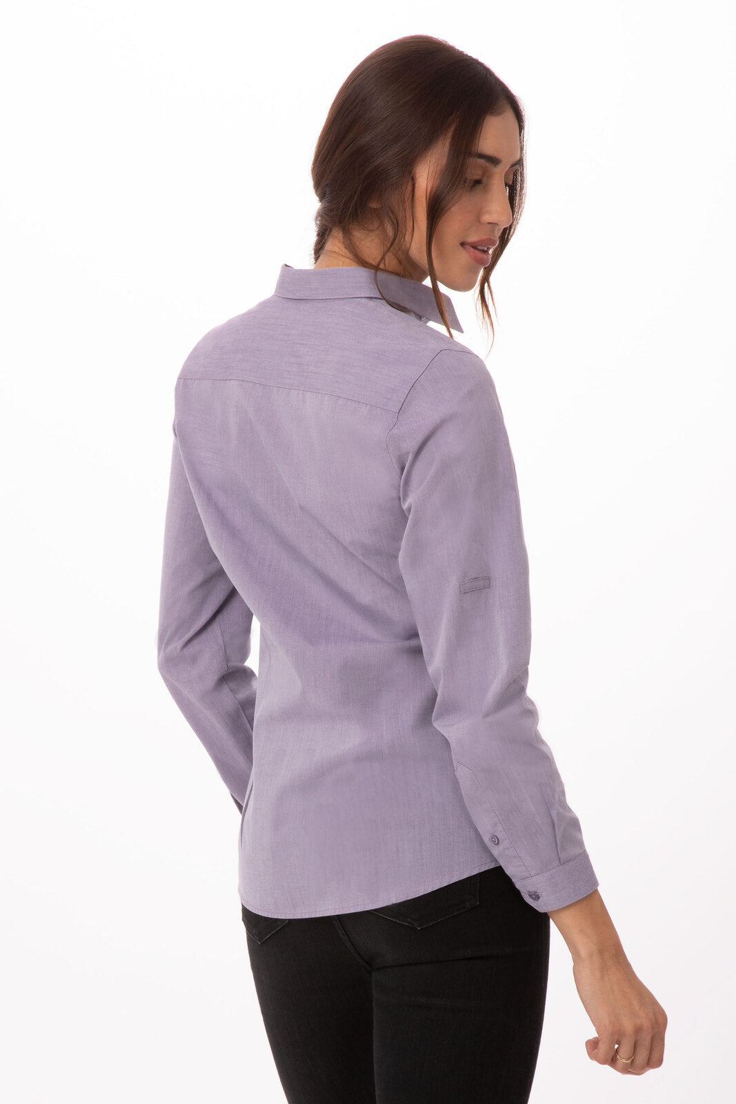 Chef Works Modern Chambray Women's Dress Shirt - Purple