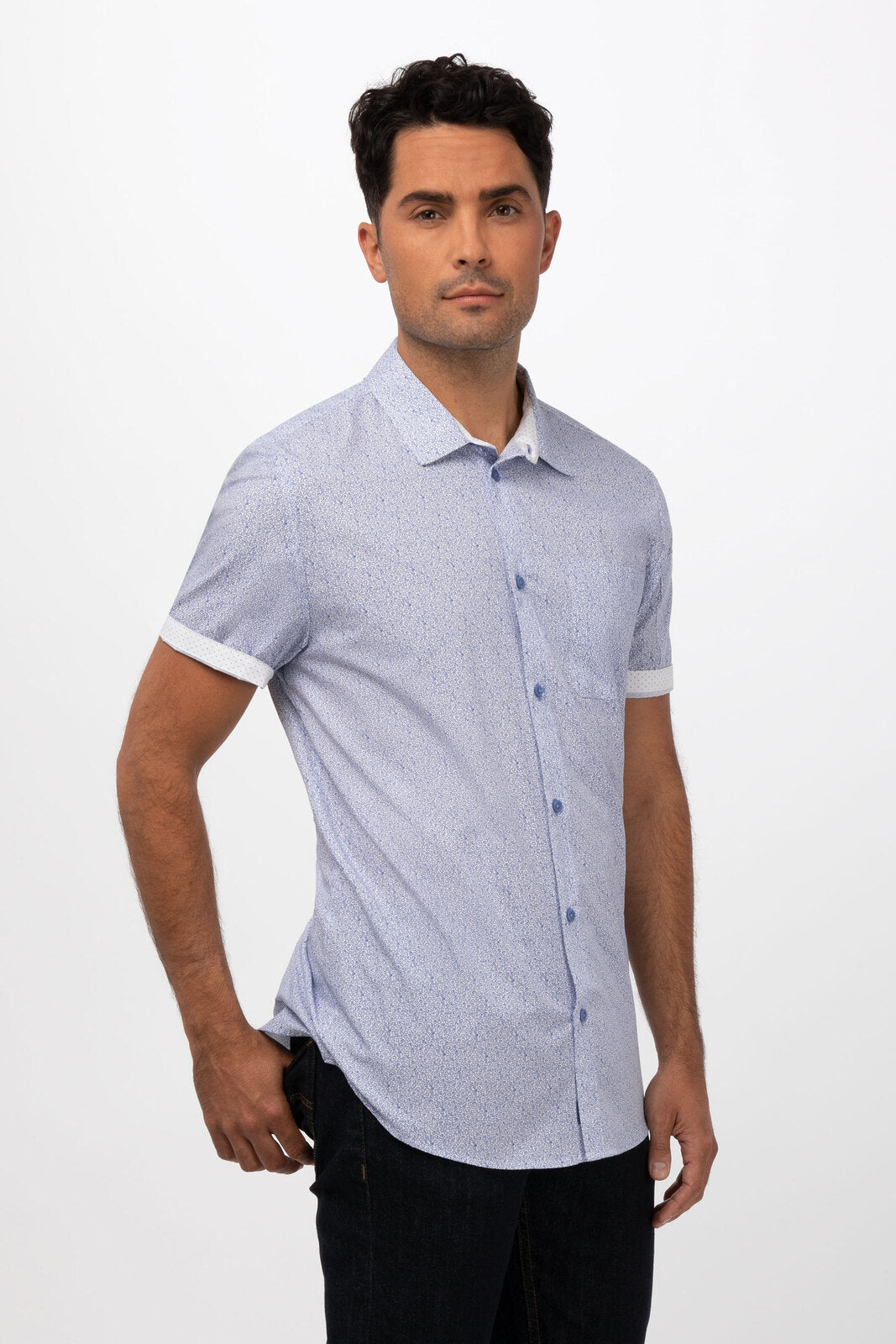 Chef Works Charleston Men's Shirt - Blue