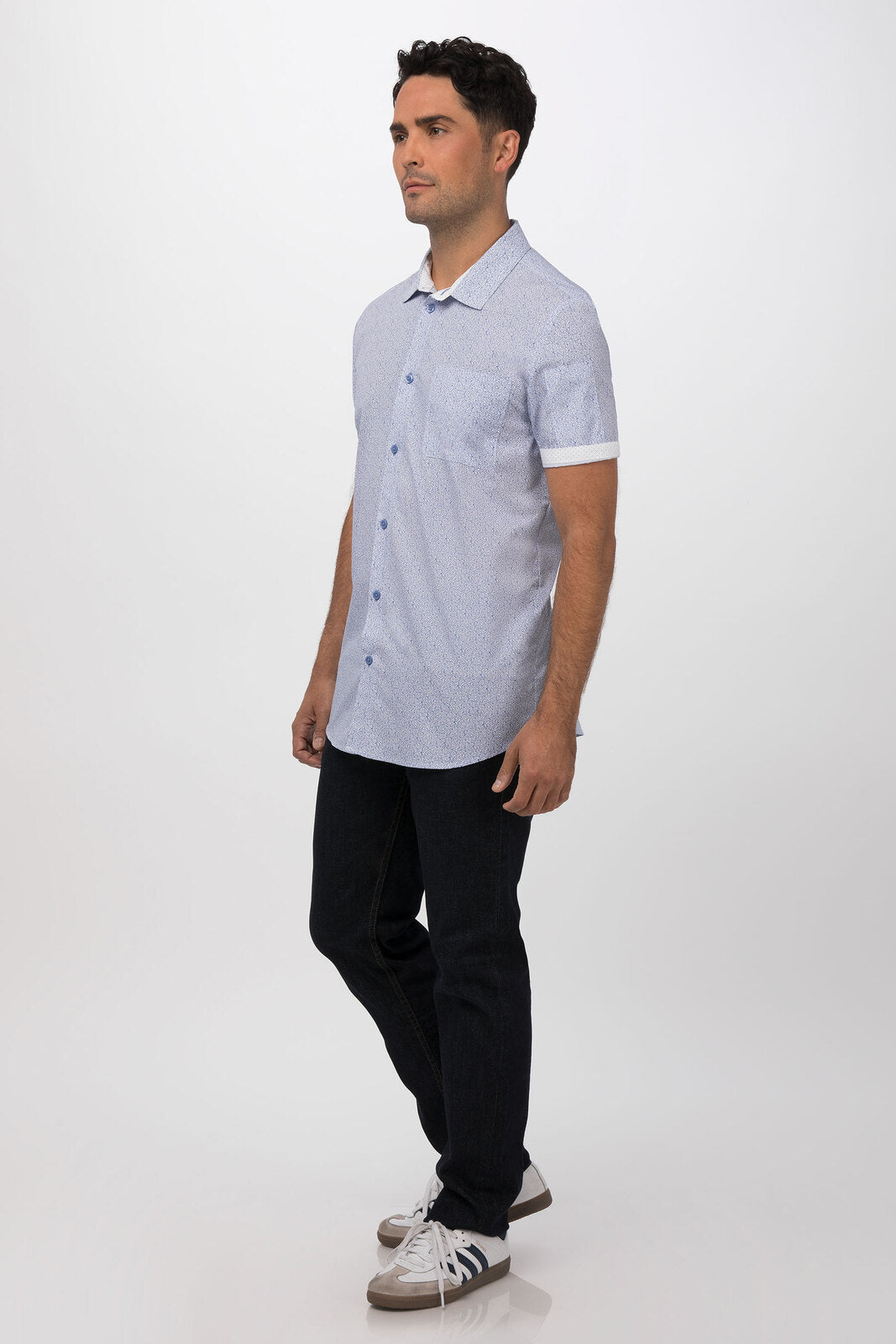 Chef Works Charleston Men's Shirt - Blue