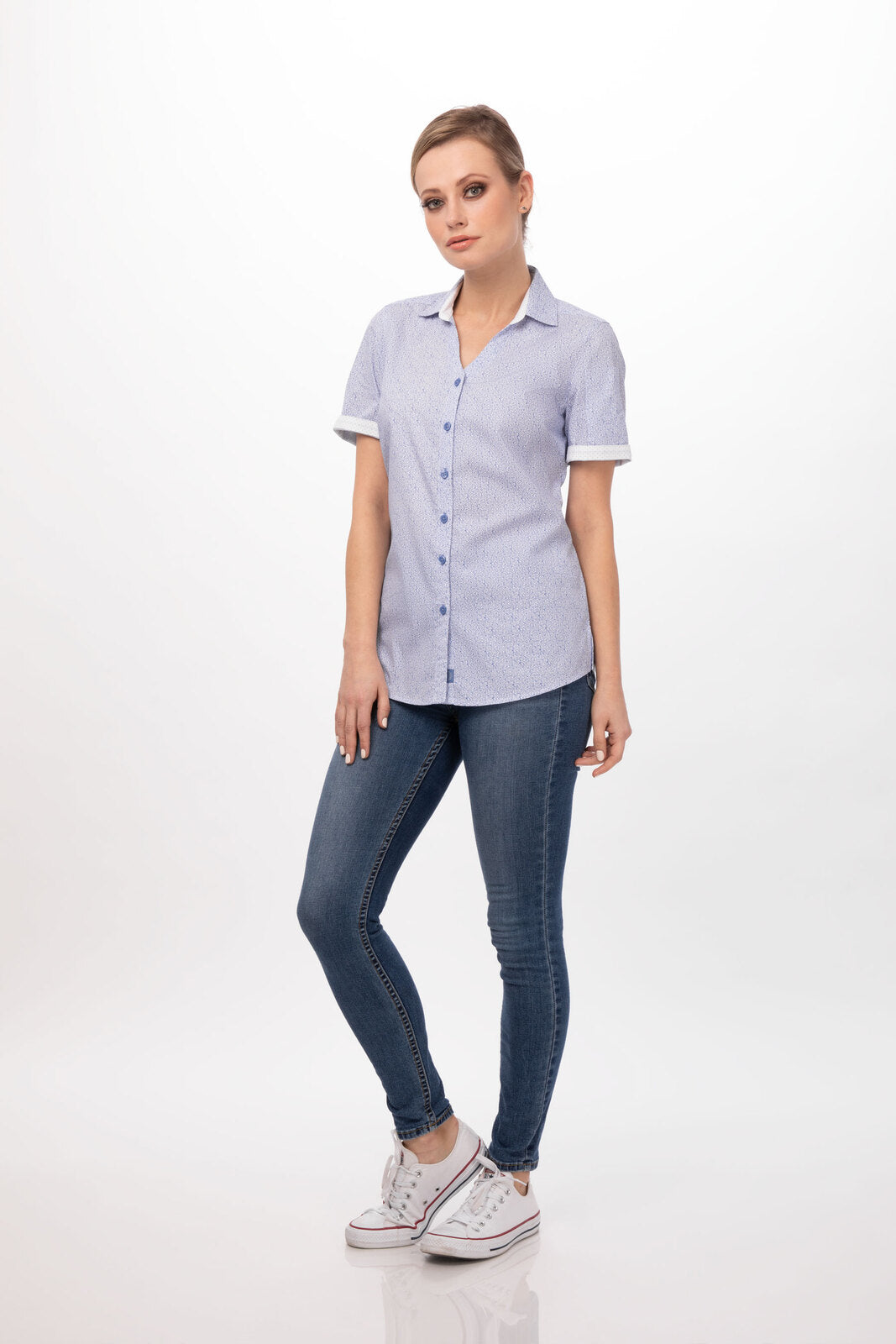 Chef Works Charleston Women's Shirt - Blue