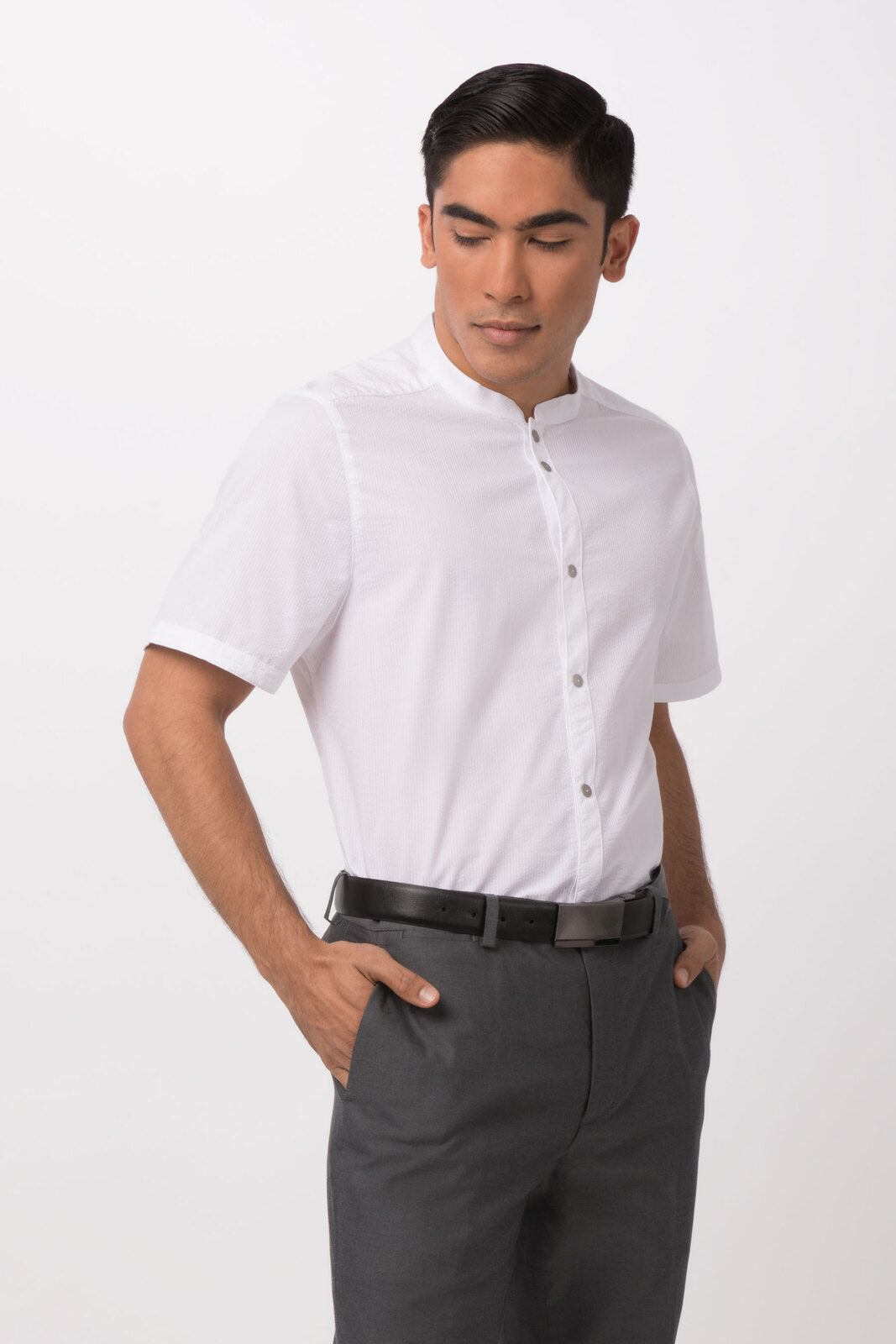 Chef Works Seersucker Men's Shirt - White