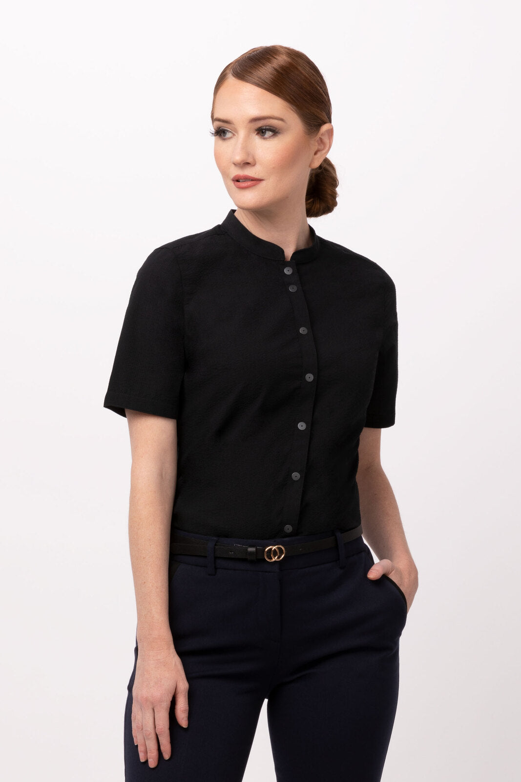 Chef Works Seersucker Women's Shirt - Black