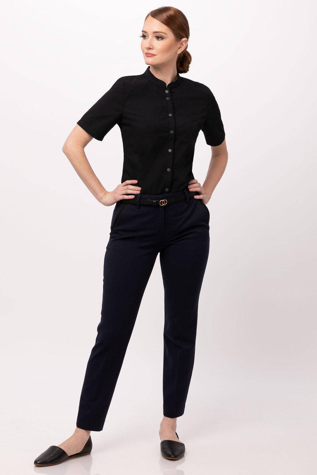 Chef Works Seersucker Women's Shirt - Black