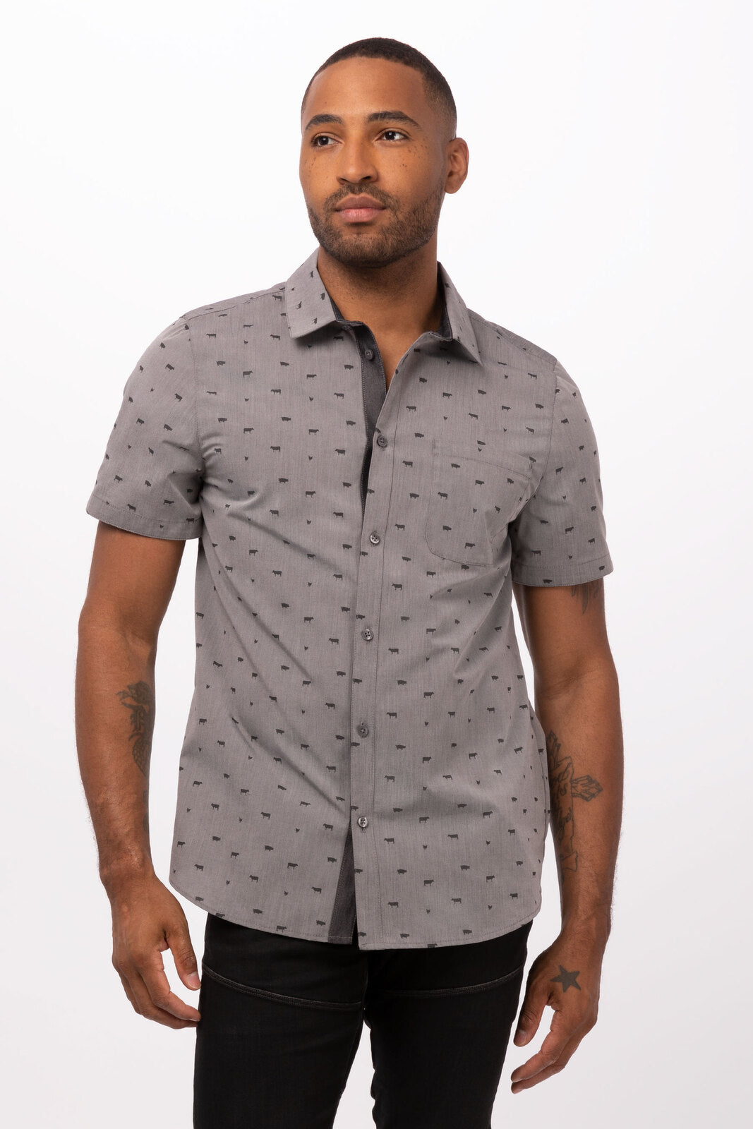 Chef Works Omaha Men's Shirt - Grey