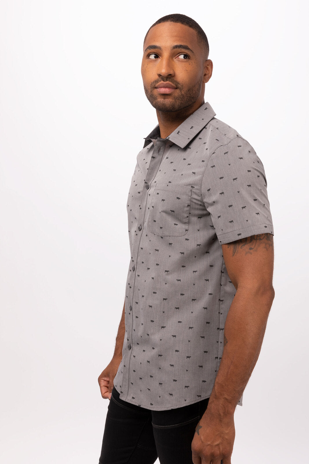 Chef Works Omaha Men's Shirt - Grey