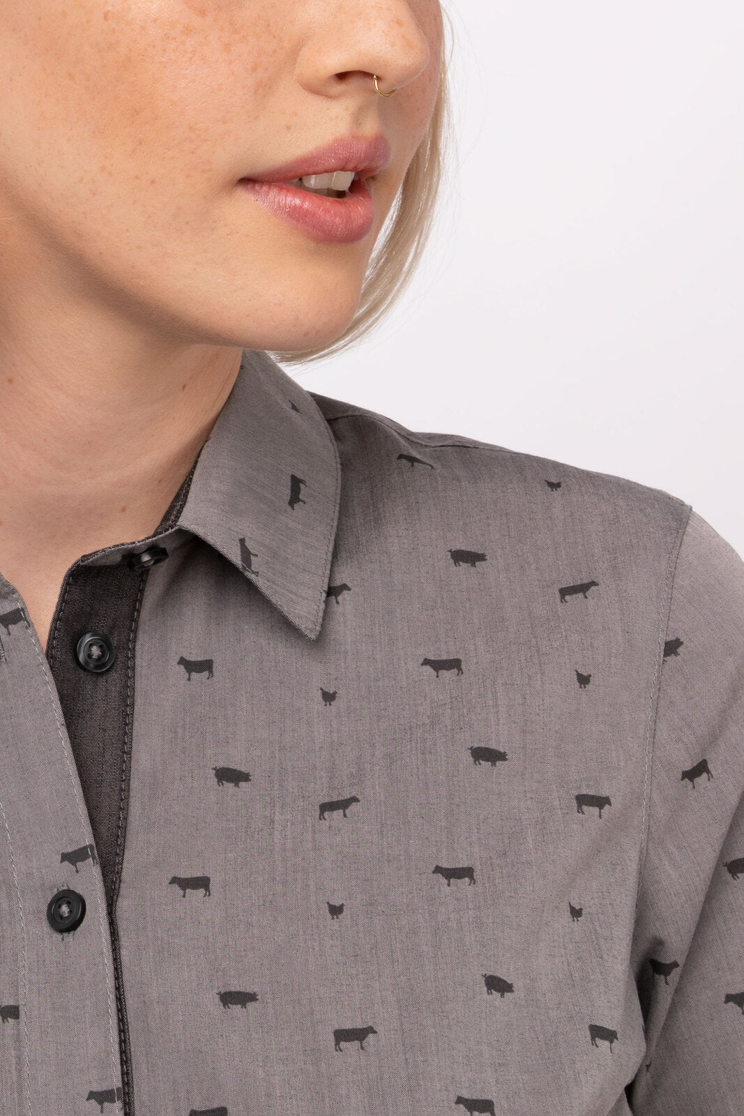 Chef Works Omaha Women's Shirt - Grey