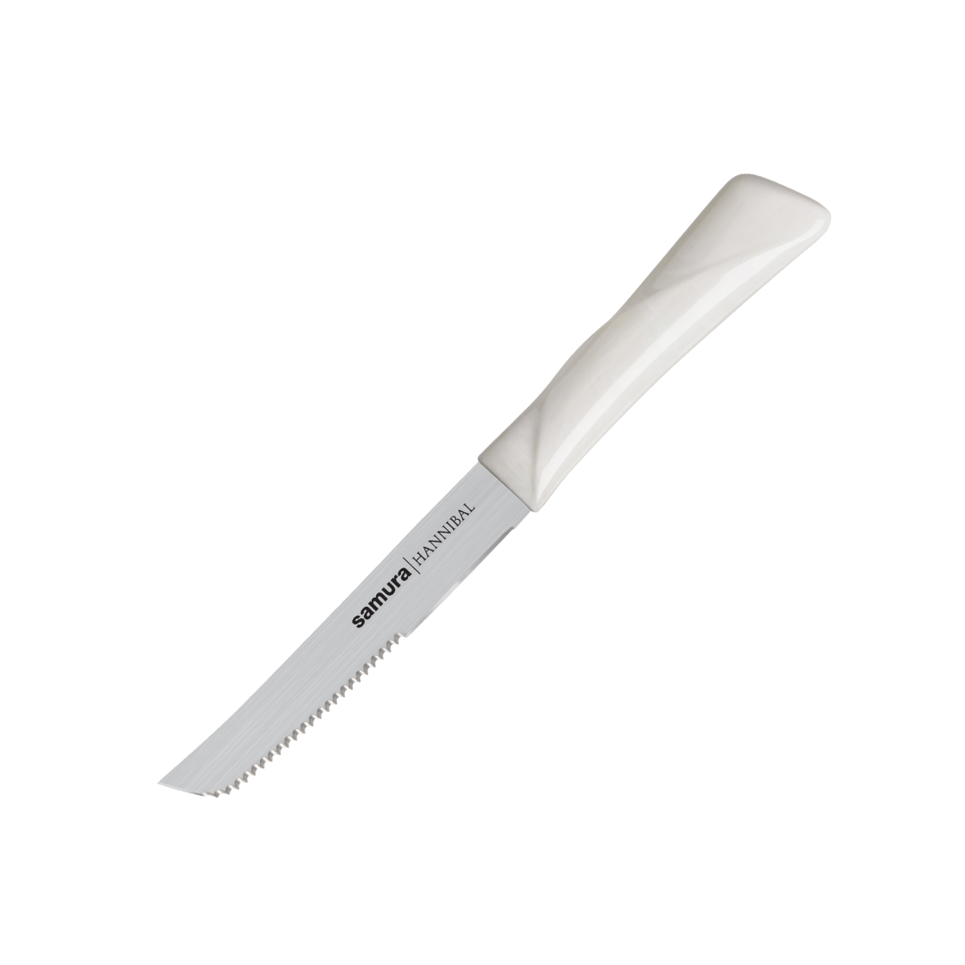 Samura HANNIBAL Steak Knife and Fork Set for 4 persons, White Handle