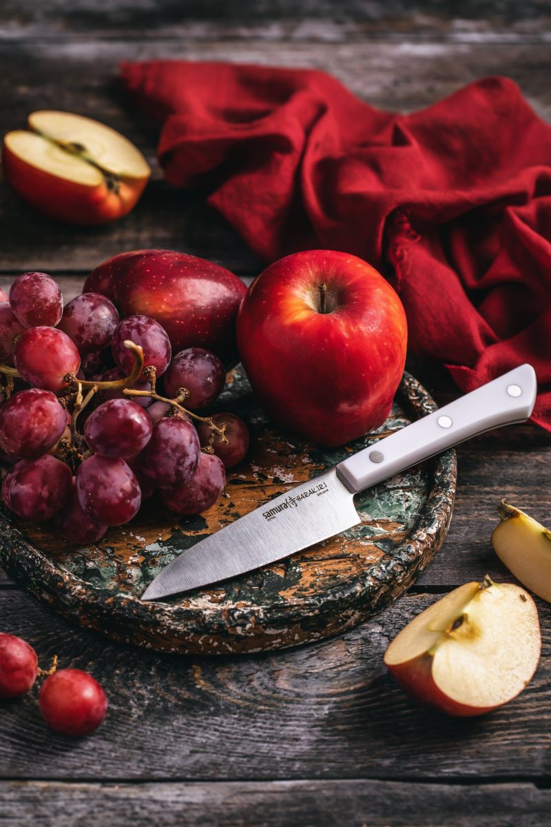 Samura HARAKIRI Set of 3 Kitchen Knives with White Handle