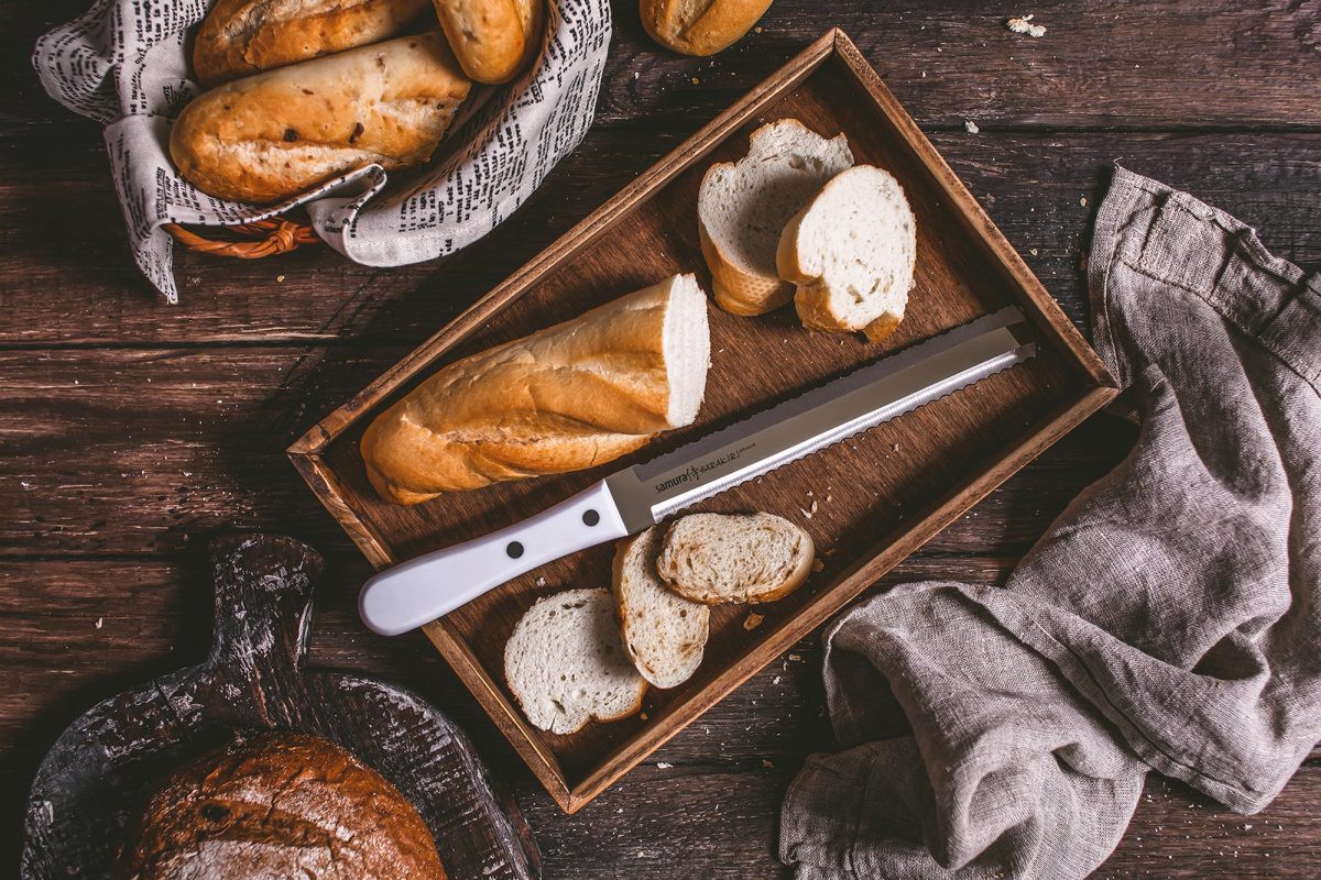 Samura HARAKIRI Set of 3 Kitchen Knives with White Handle