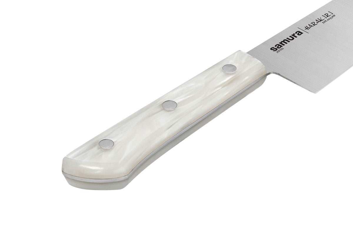 Samura HARAKIRI Acryl Set of 5 Kitchen Knives: Paring Knife, Utility Knife, Chef's Knife,Santoku Knife