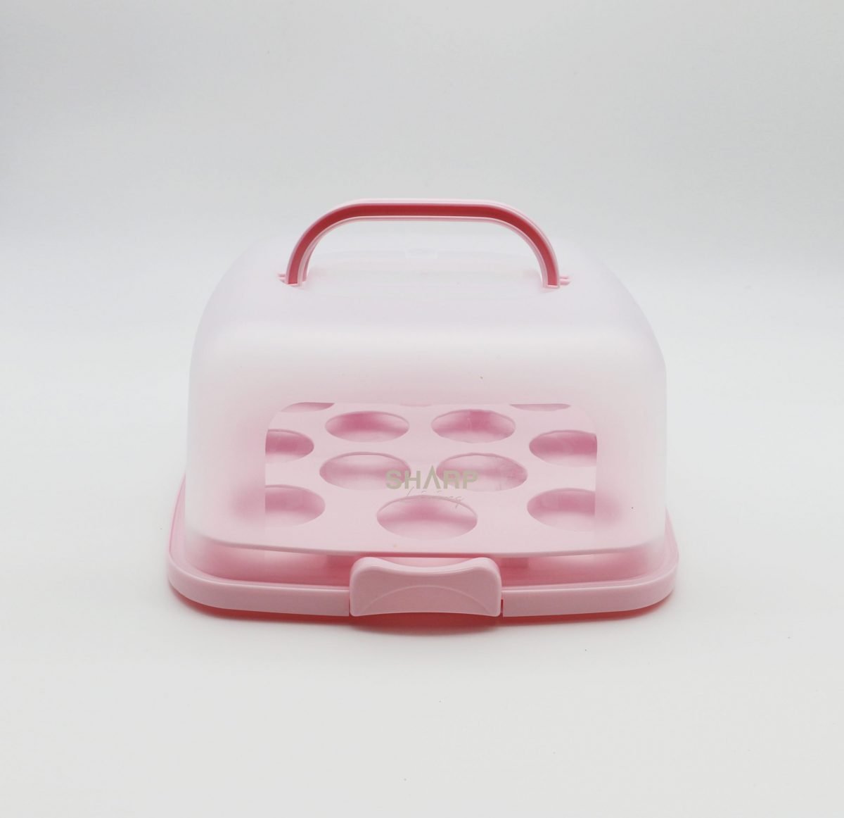 SHARP Living Cake Box Square, Pink (Holds 12)