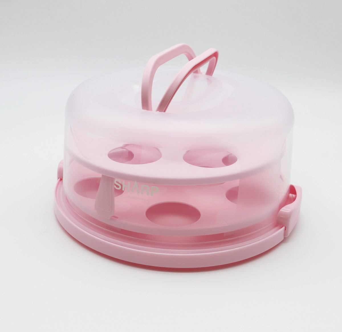 SHARP Living Cake Box Round Double Muffin, Pastel Pink