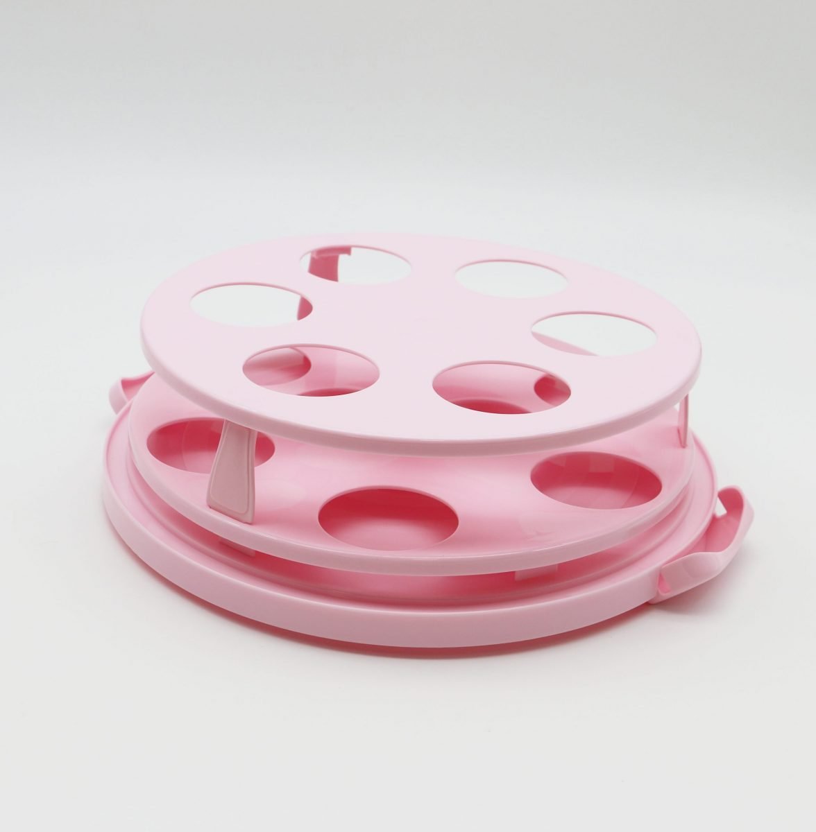 SHARP Living Cake Box Round Double Muffin, Pastel Pink