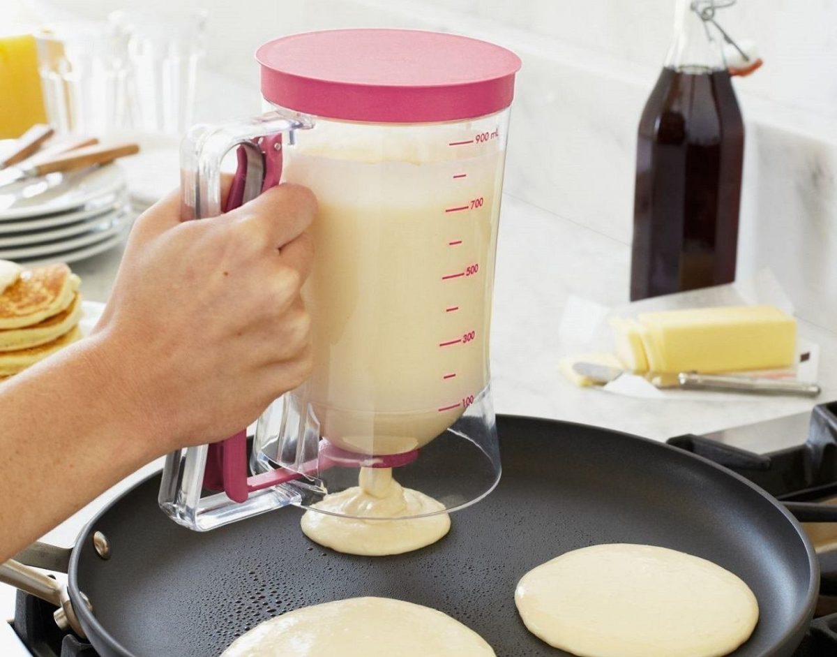 SHARP Living Batter Dispenser, Fuchsia Pink (Pancakes + Crepes)