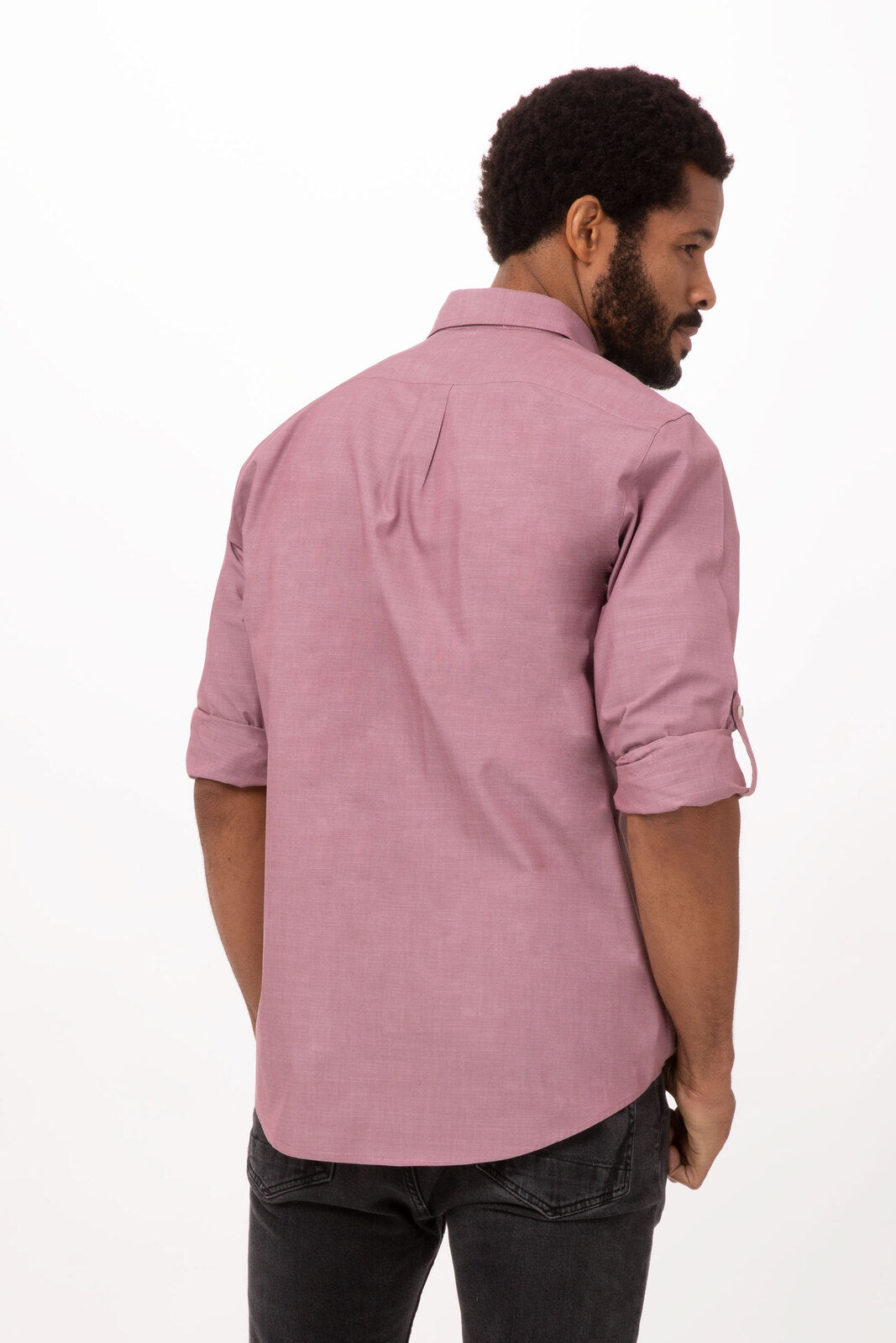 Chef Works Chambray Men's Shirt - Dusty Rose