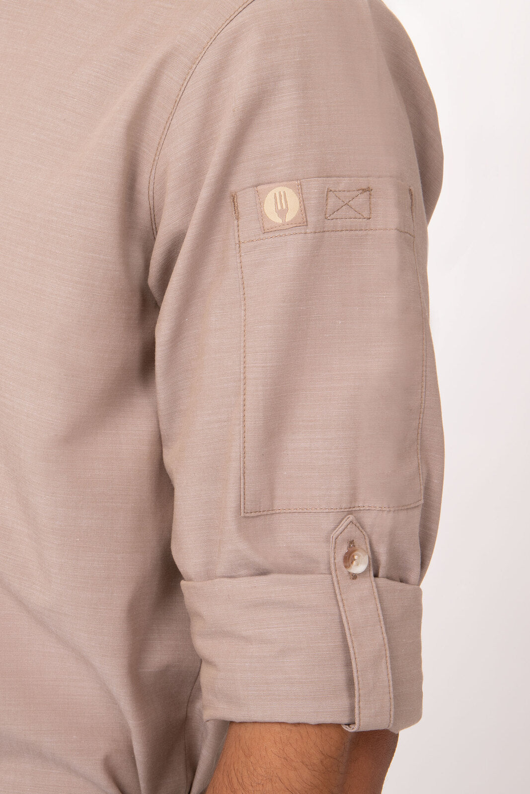 Chef Works Chambray Men's Shirt - Ecru