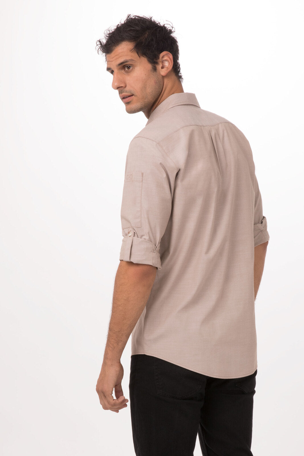 Chef Works Chambray Men's Shirt - Ecru