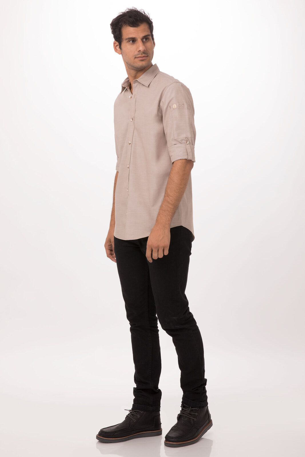 Chef Works Chambray Men's Shirt - Ecru