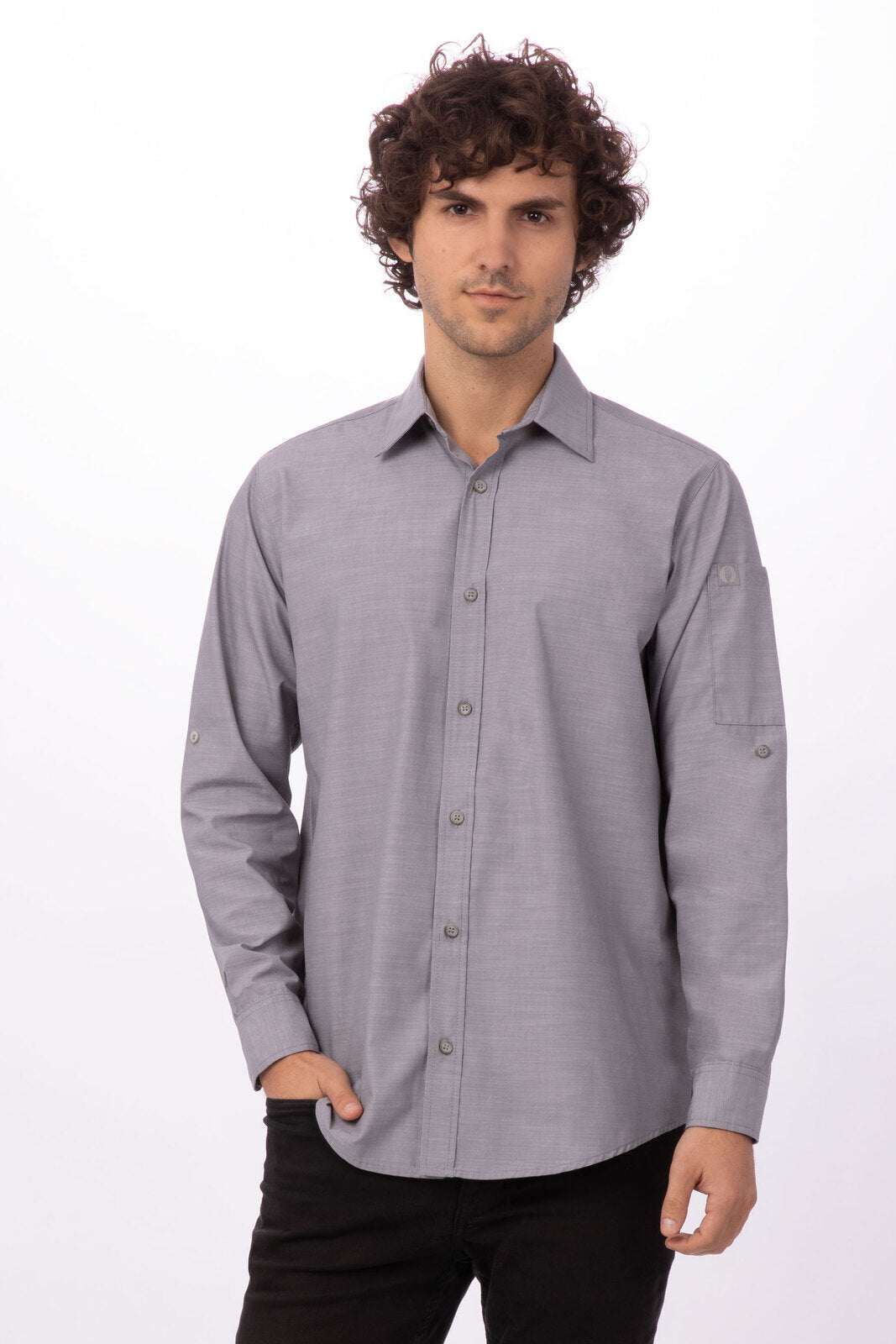 Chef Works Chambray Men's Shirt - Grey