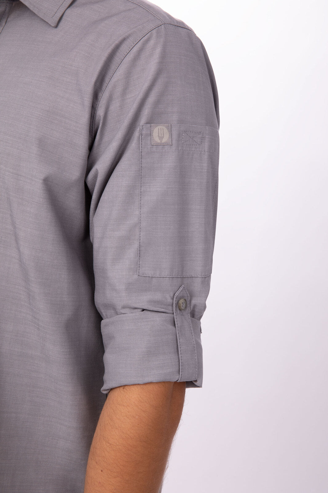 Chef Works Chambray Men's Shirt - Grey