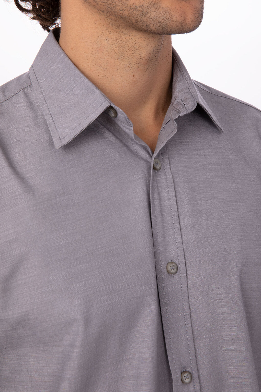 Chef Works Chambray Men's Shirt - Grey
