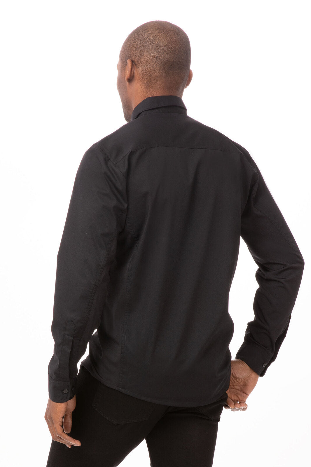 Chef Works Shelby Men's Zip Front Shirt - Black