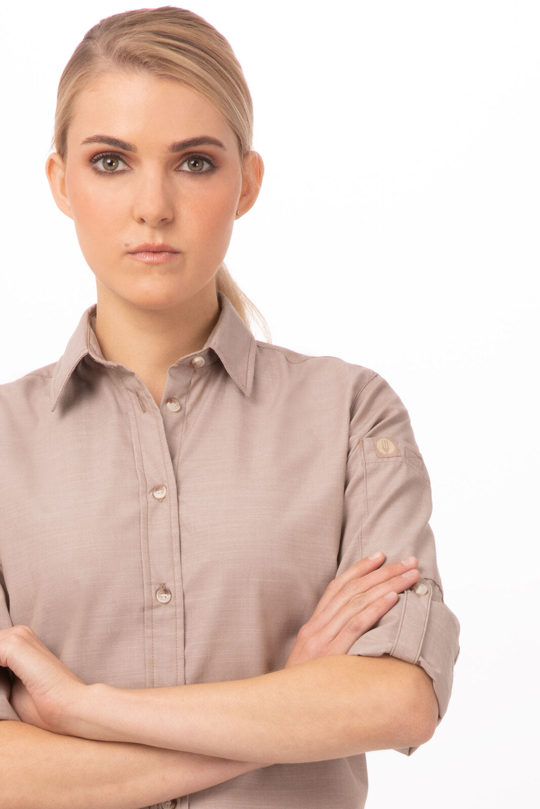 Chef Works Chambray Women's Shirt - Ecru