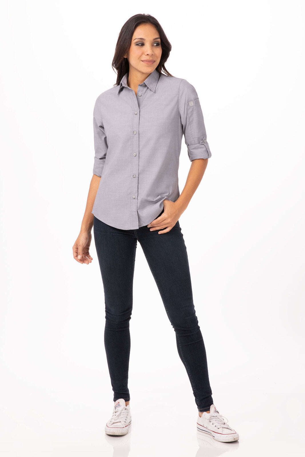 Chef Works Chambray Women's Shirt - Grey
