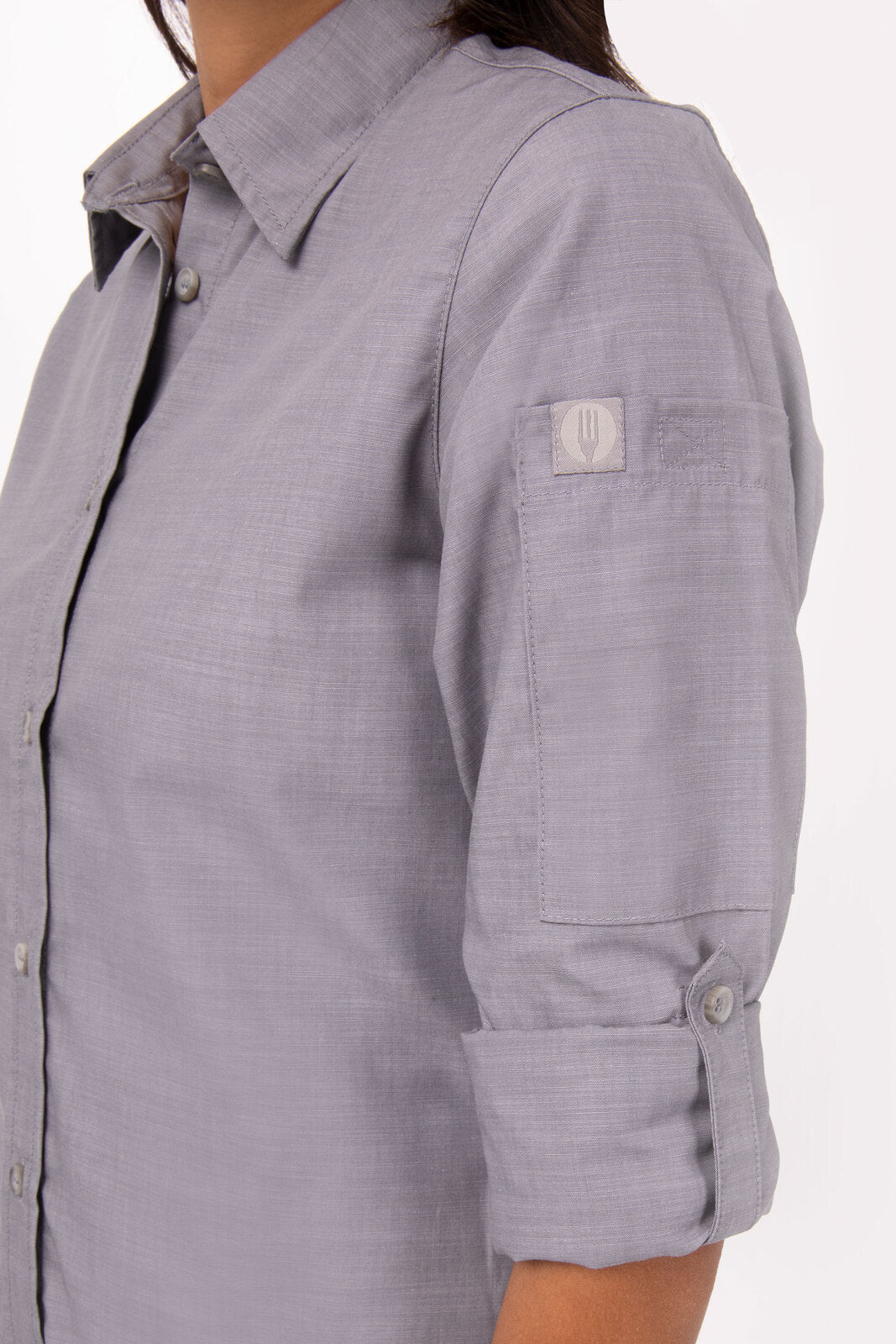 Chef Works Chambray Women's Shirt - Grey