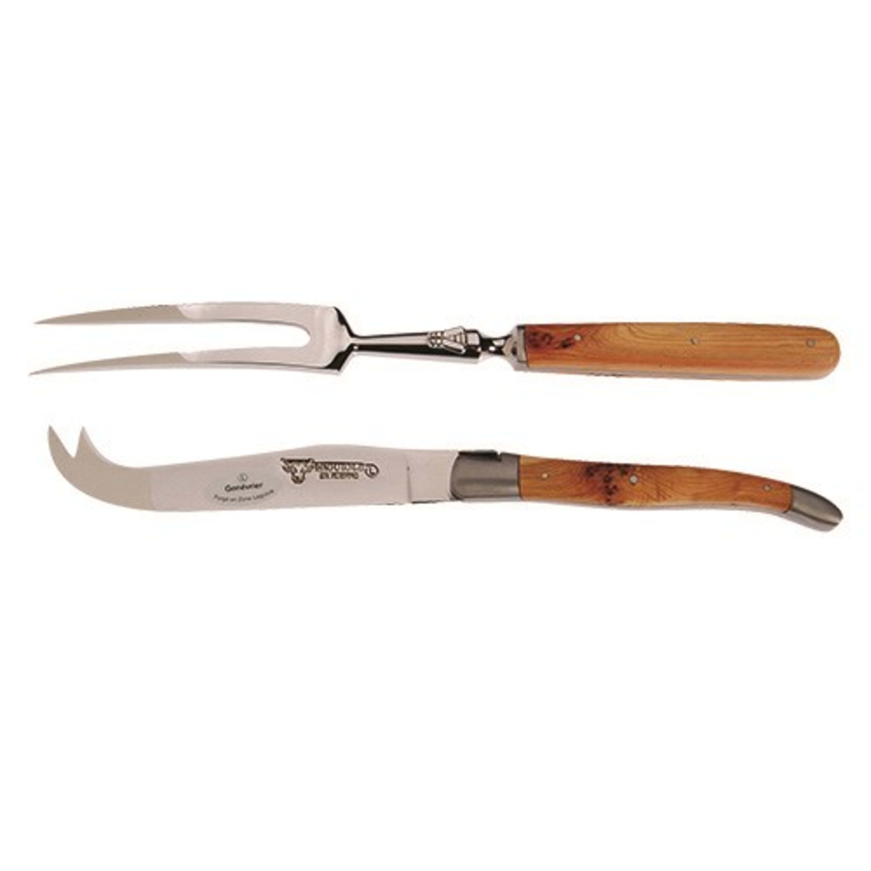 Laguiole en Aubrac 2 Piece Forged Cheese Set - Juniper Wood