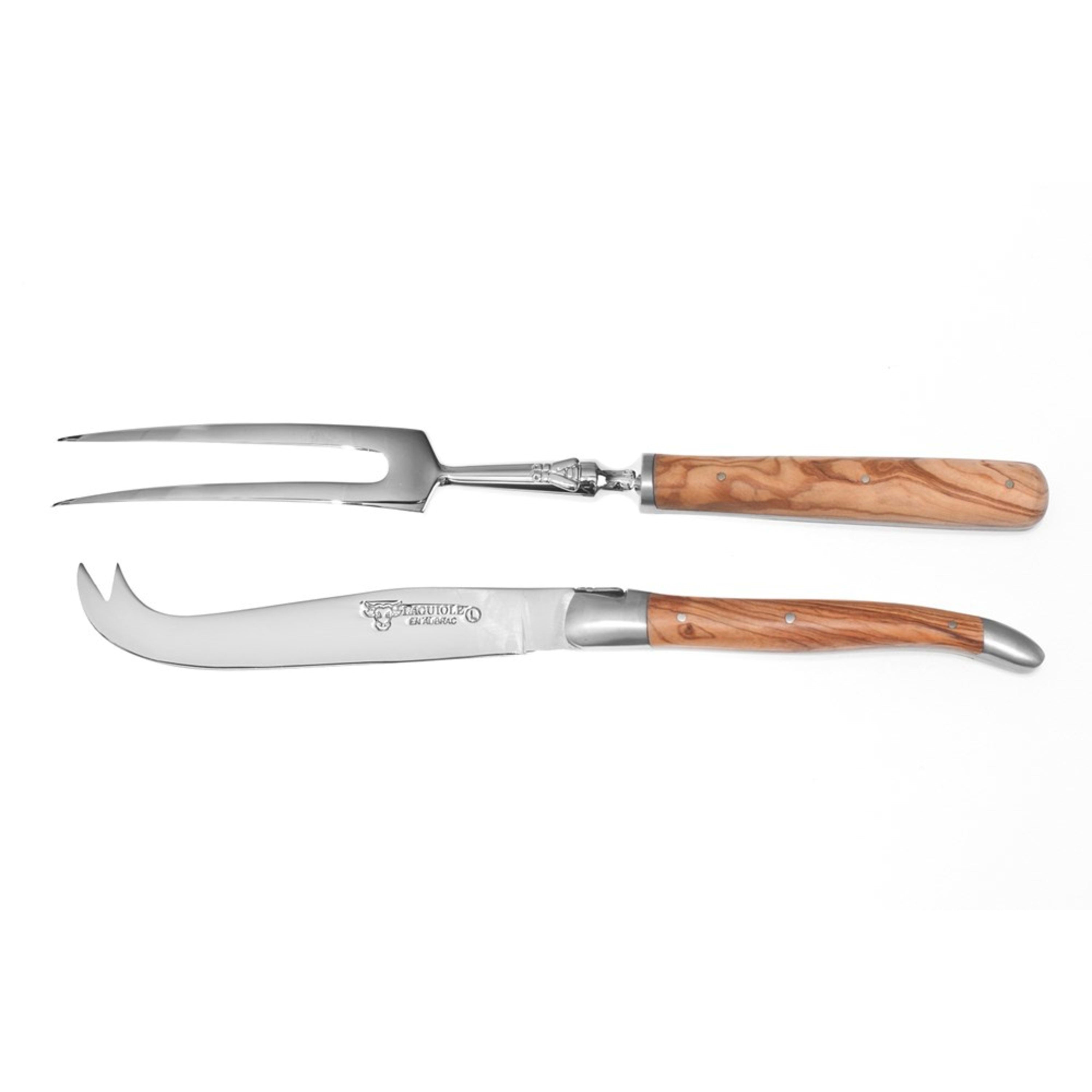 Laguiole en Aubrac 2 Piece Forged Cheese Set - Olive Wood