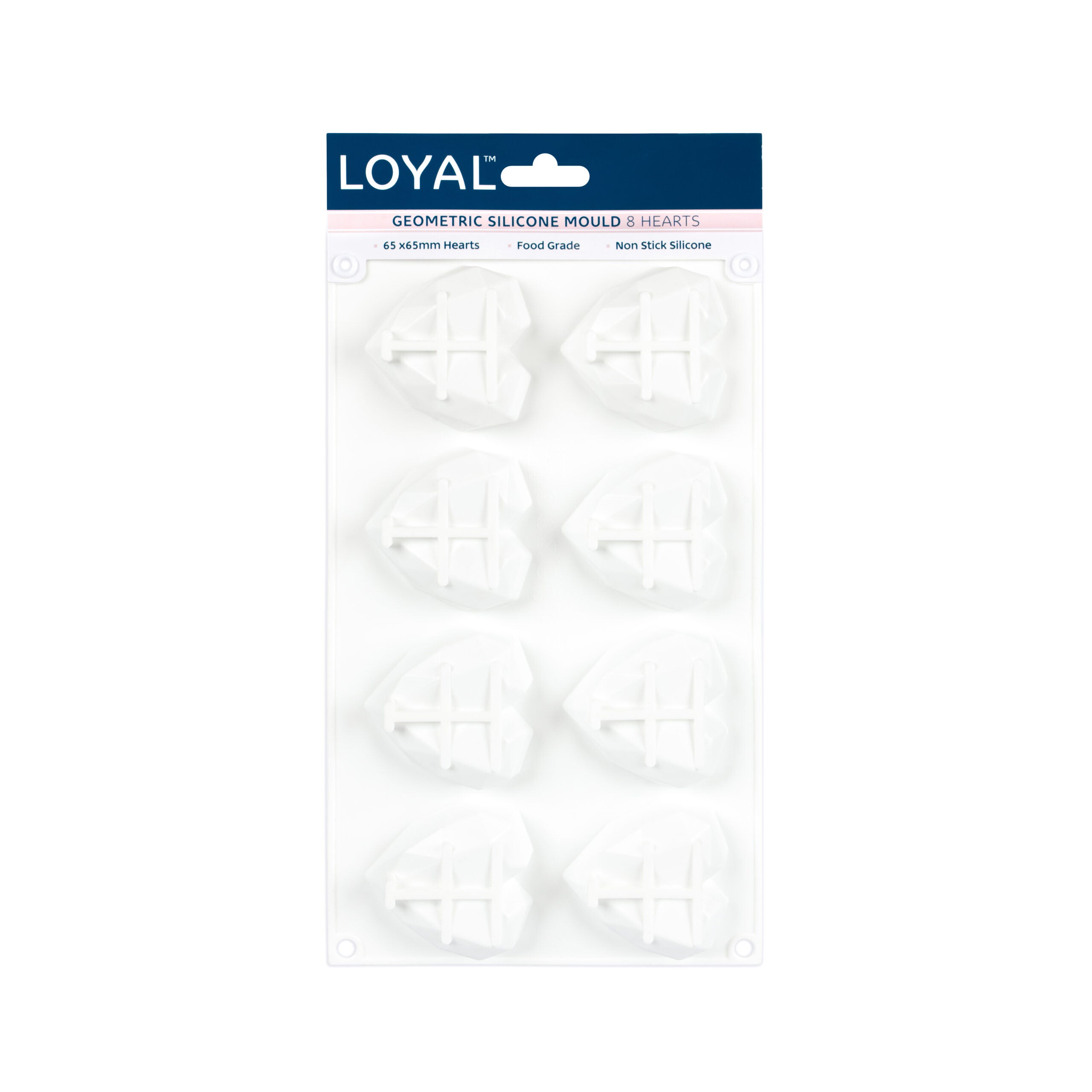 LOYAL Geometric Heart Silicone Mould 8 Cavity