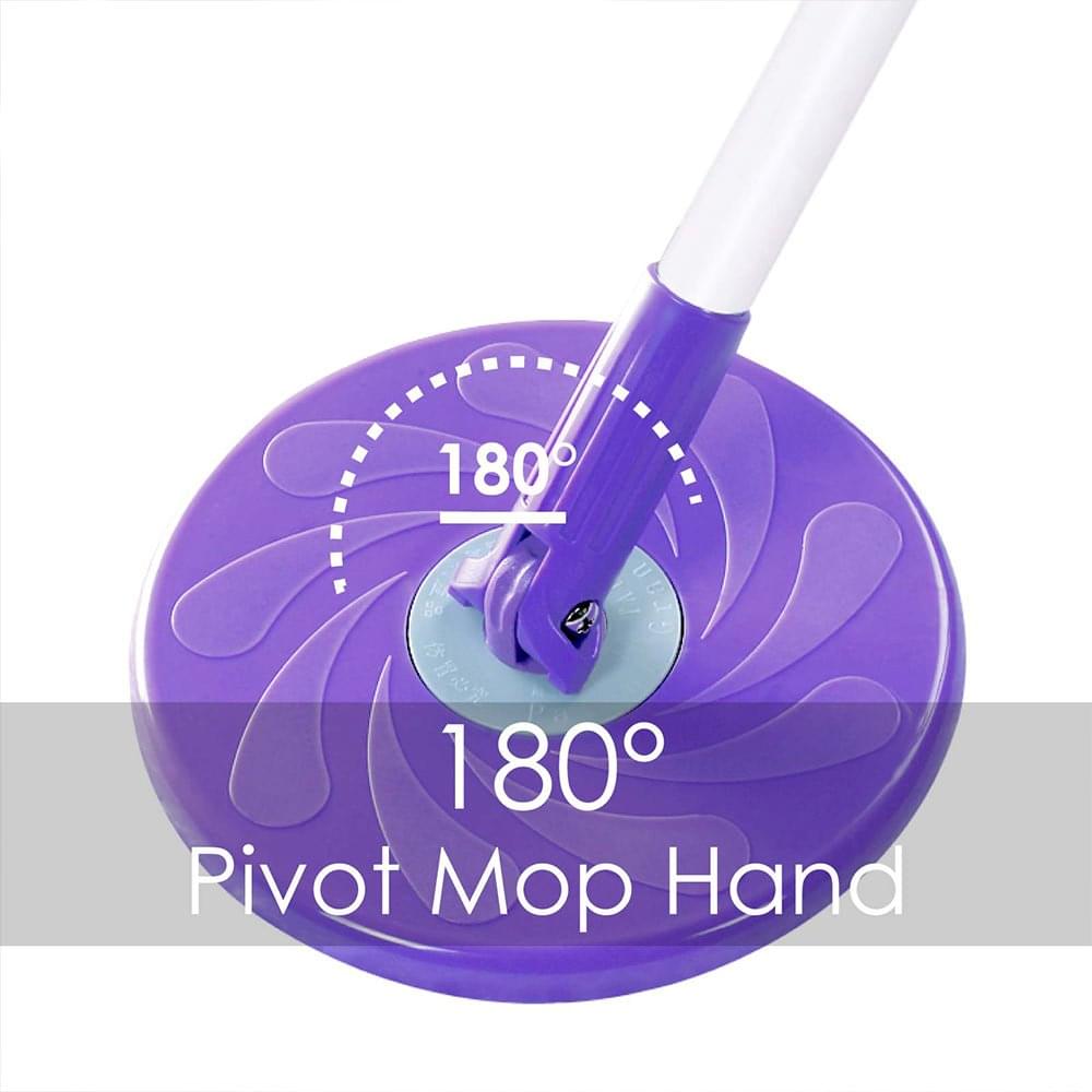 Spin Mop - Hand Press/Foot Press Handle Set (Clear Bag - Purple Handle )