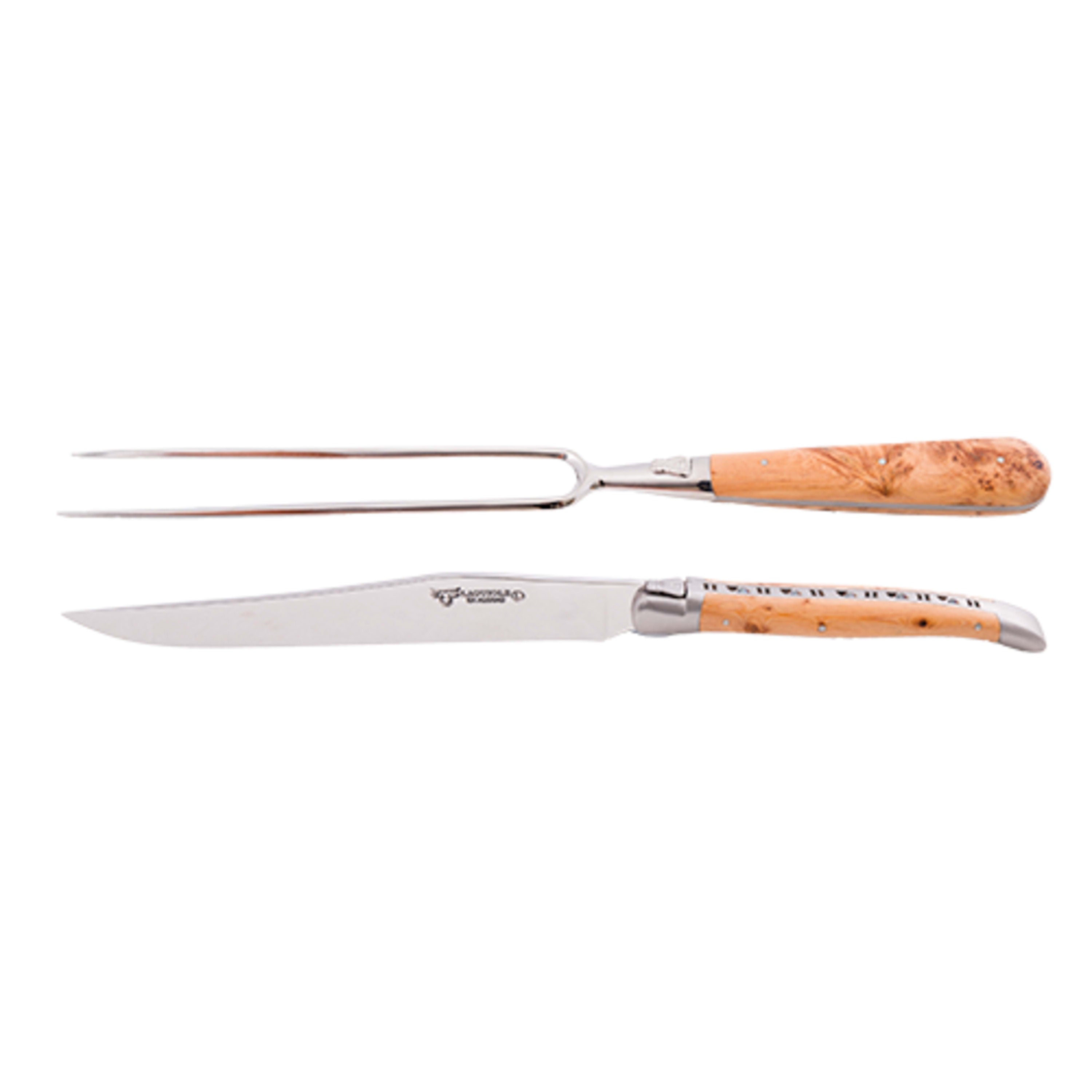 Laguiole en Aubrac 2 Piece Forged Chef's Set - Juniper Wood