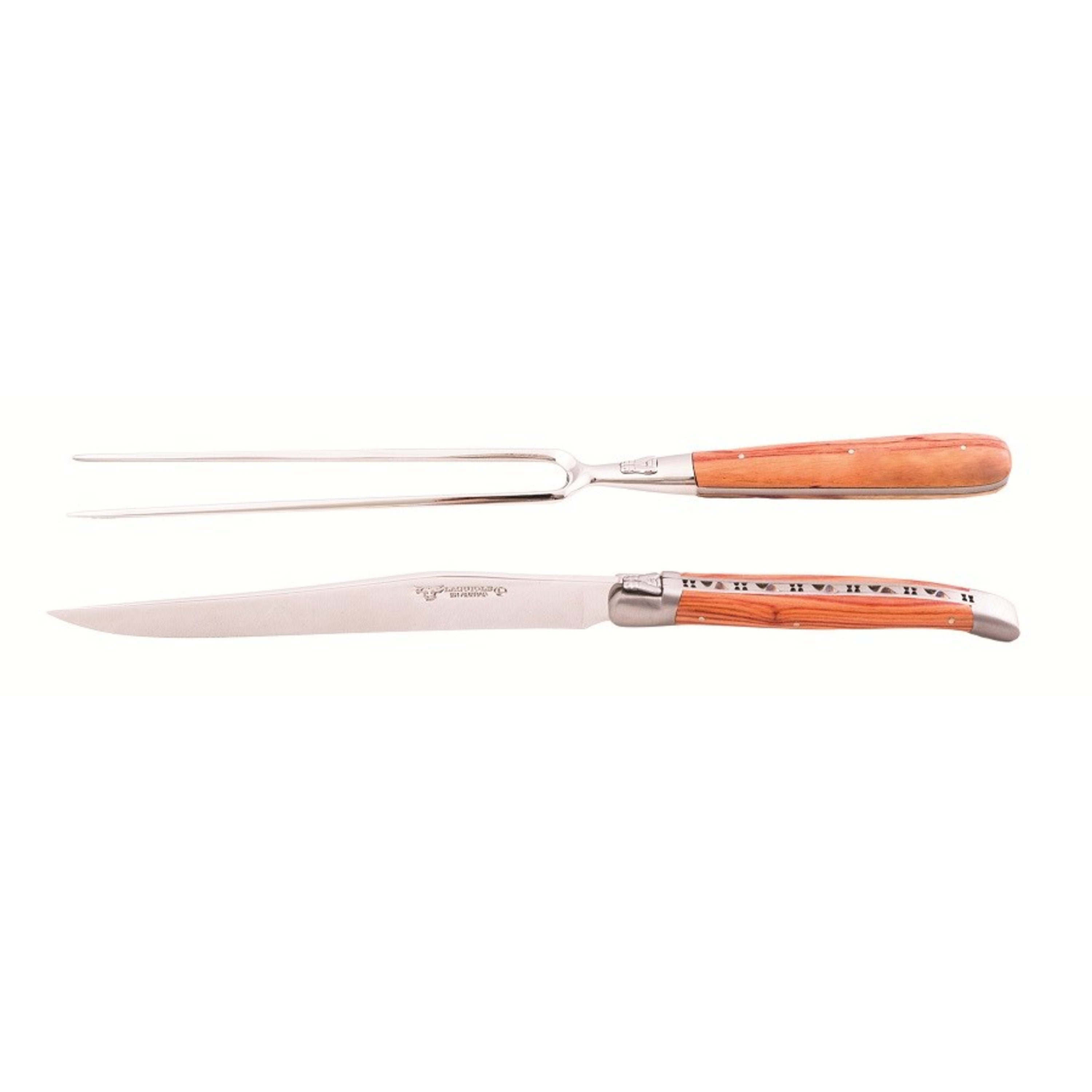 Laguiole en Aubrac 2 Piece Forged Chef's Set - Olive Wood